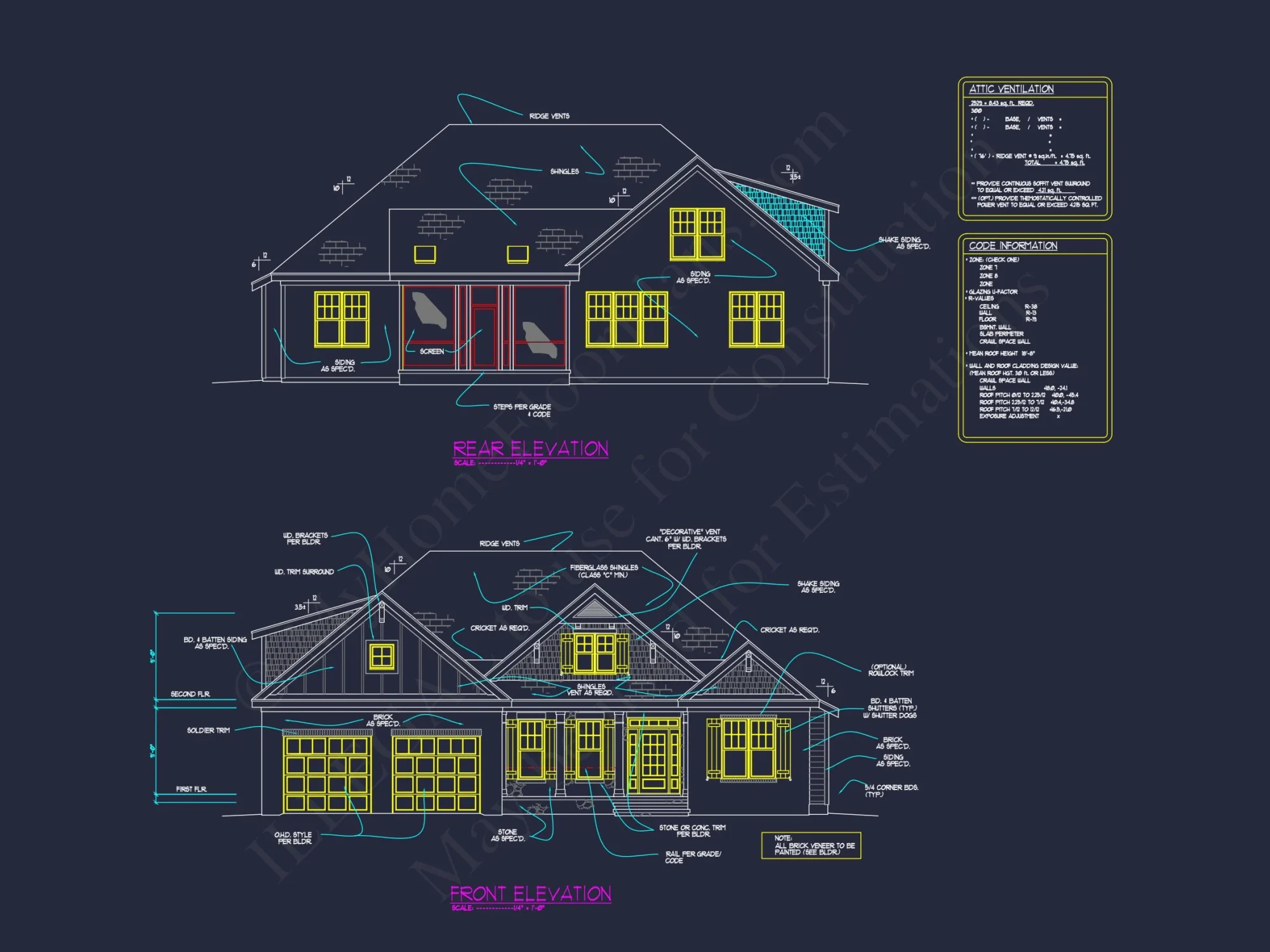 Stunning house Floor Plan: 4-Bedroom CAD Architectural Designs