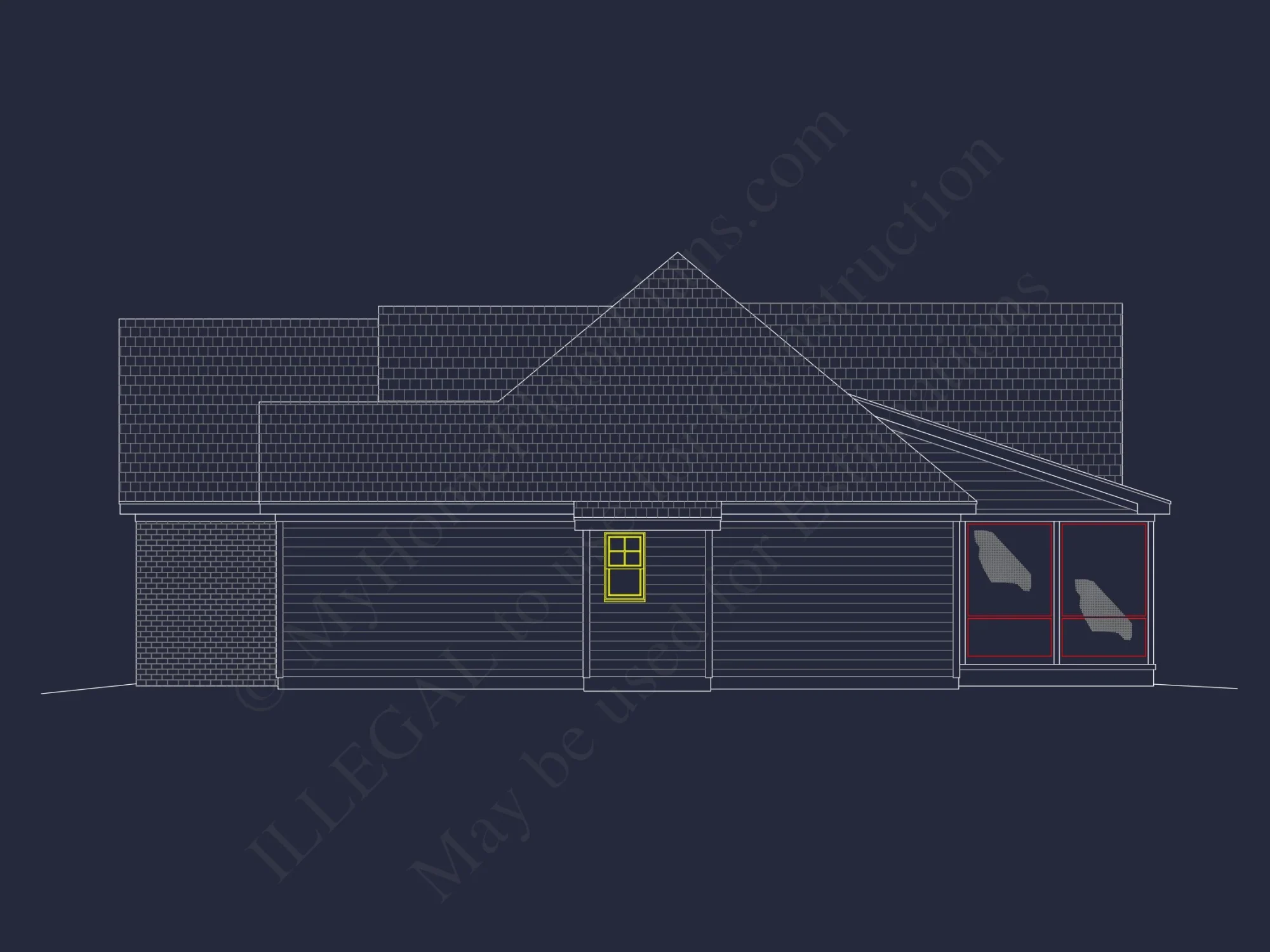 Stunning house Floor Plan: 4-Bedroom CAD Architectural Designs
