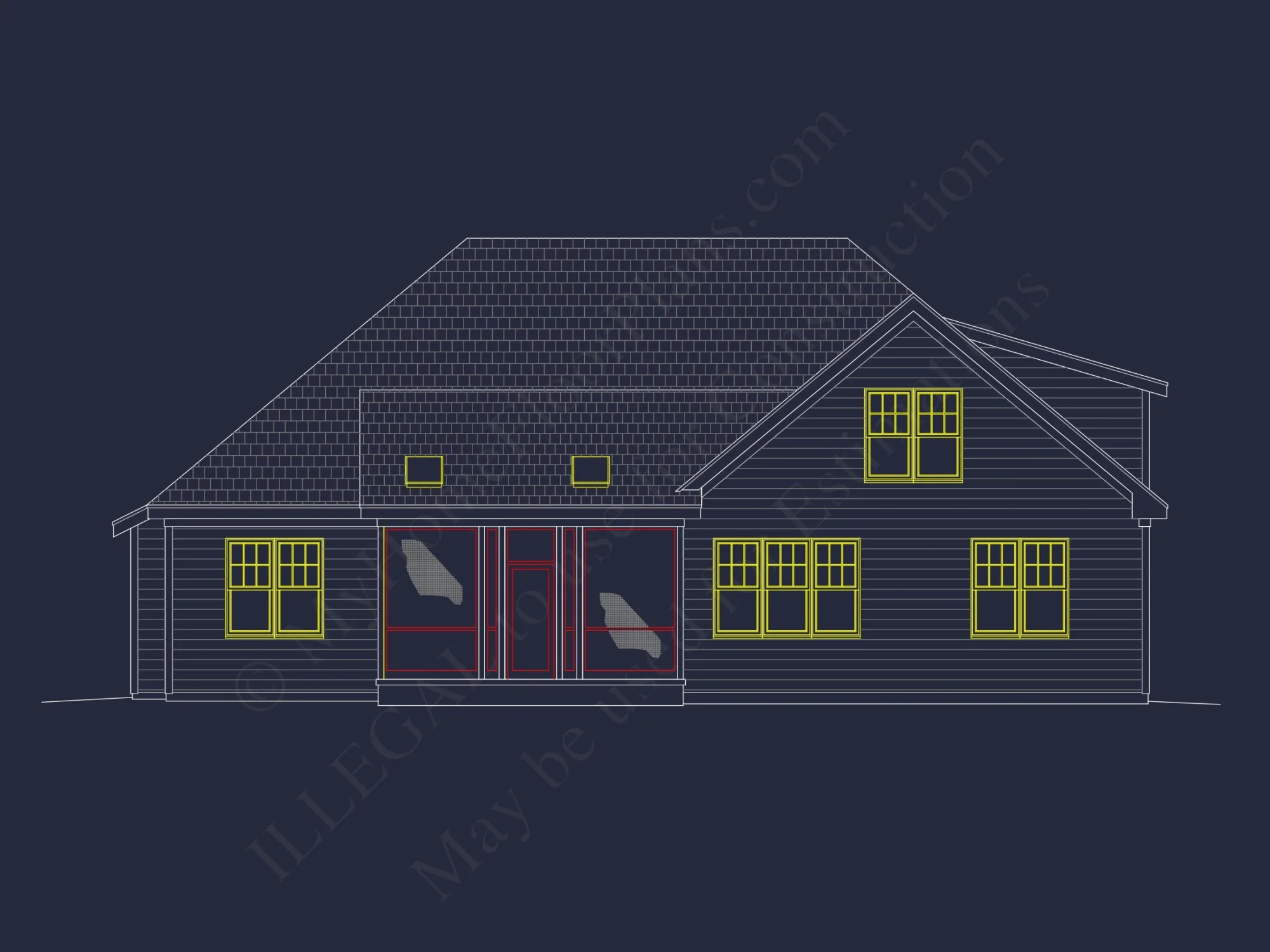 Stunning house Floor Plan: 4-Bedroom CAD Architectural Designs