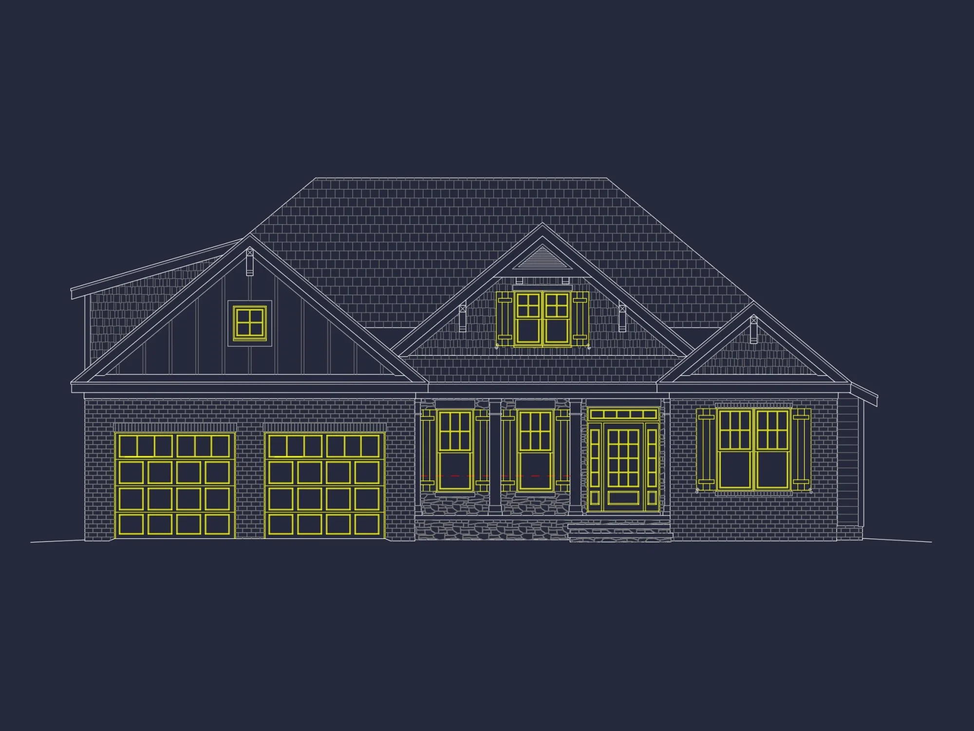 Stunning house Floor Plan: 4-Bedroom CAD Architectural Designs