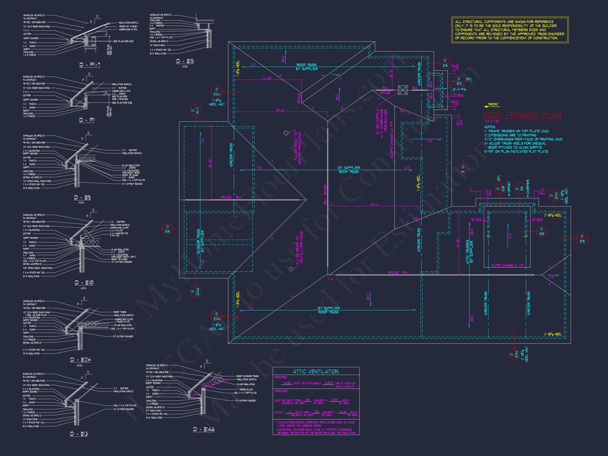 Classic Craftsman house Design with Blueprint CAD Floor Plans