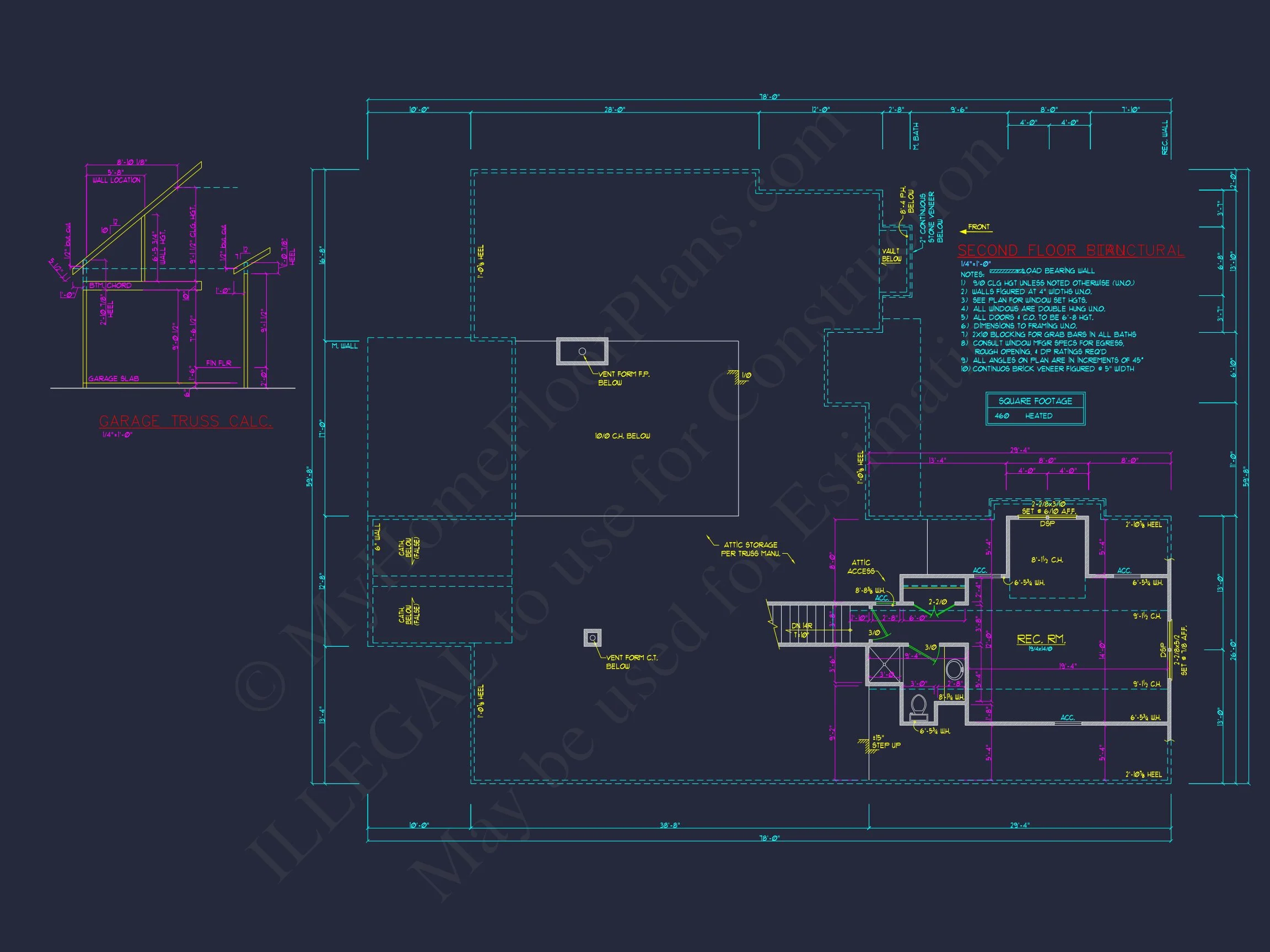 Classic Craftsman house Design with Blueprint CAD Floor Plans