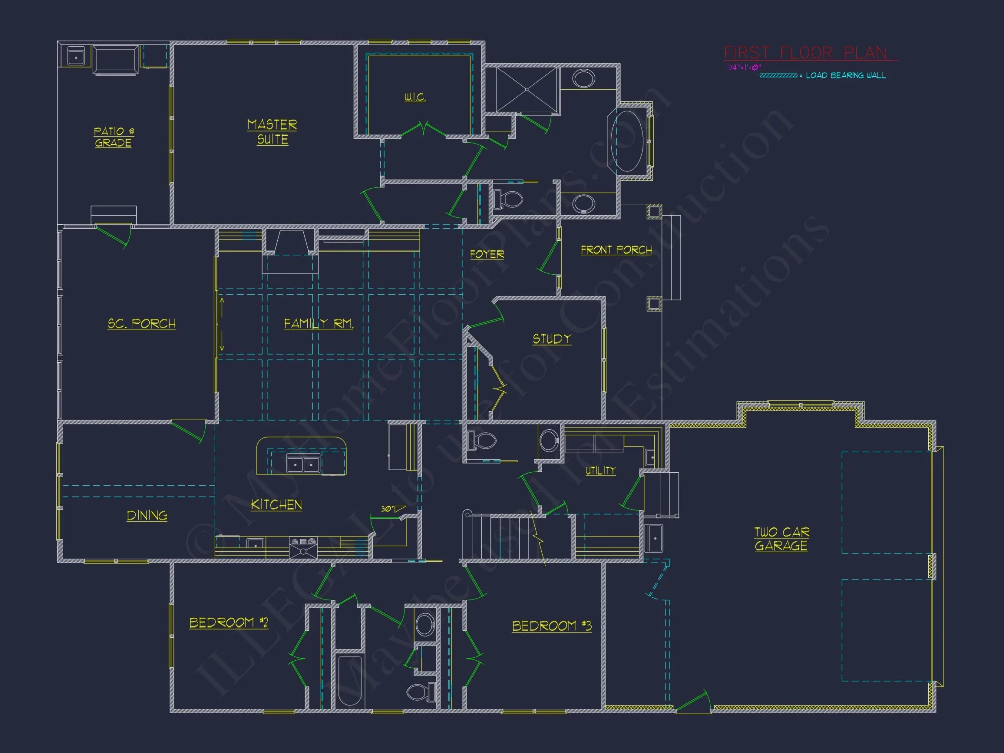 Classic Craftsman house Design with Blueprint CAD Floor Plans