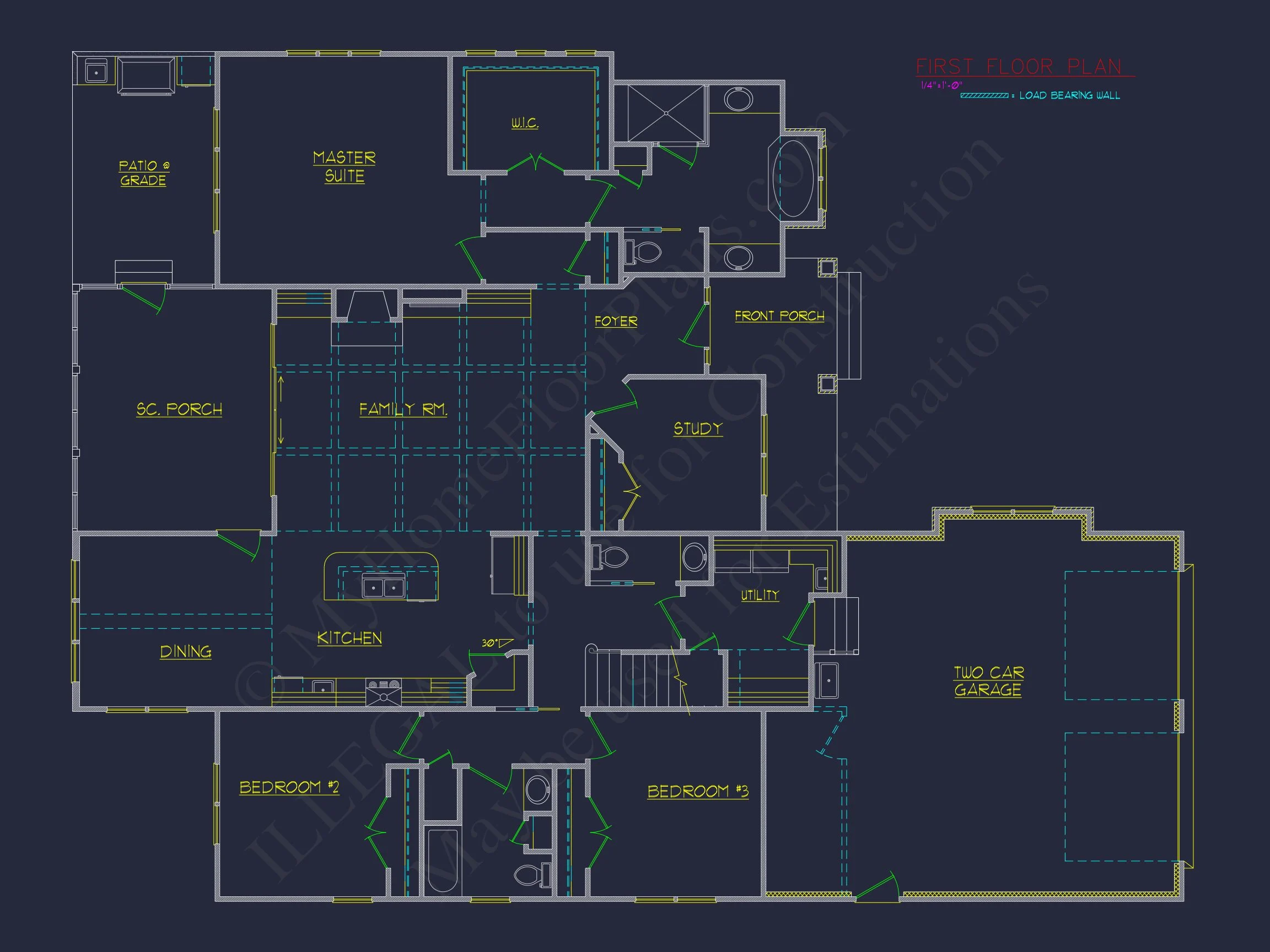 Classic Craftsman house Design with Blueprint CAD Floor Plans
