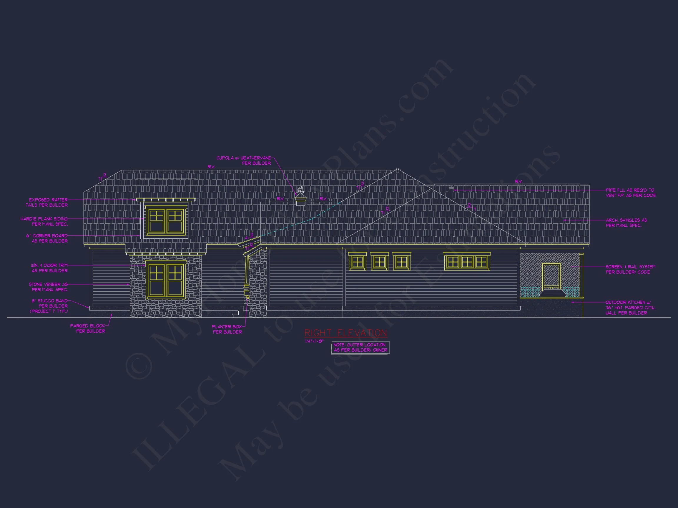 Classic Craftsman house Design with Blueprint CAD Floor Plans