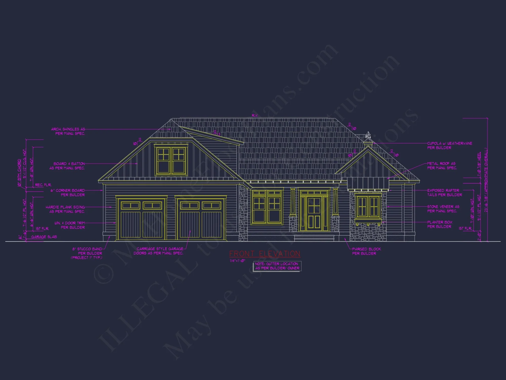 Classic Craftsman house Design with Blueprint CAD Floor Plans