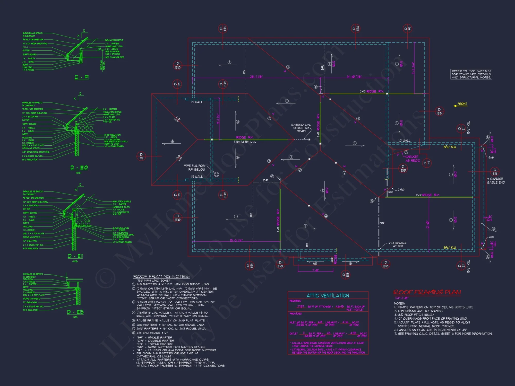 Modern Coastal house Plan with Detailed Architectural Designs