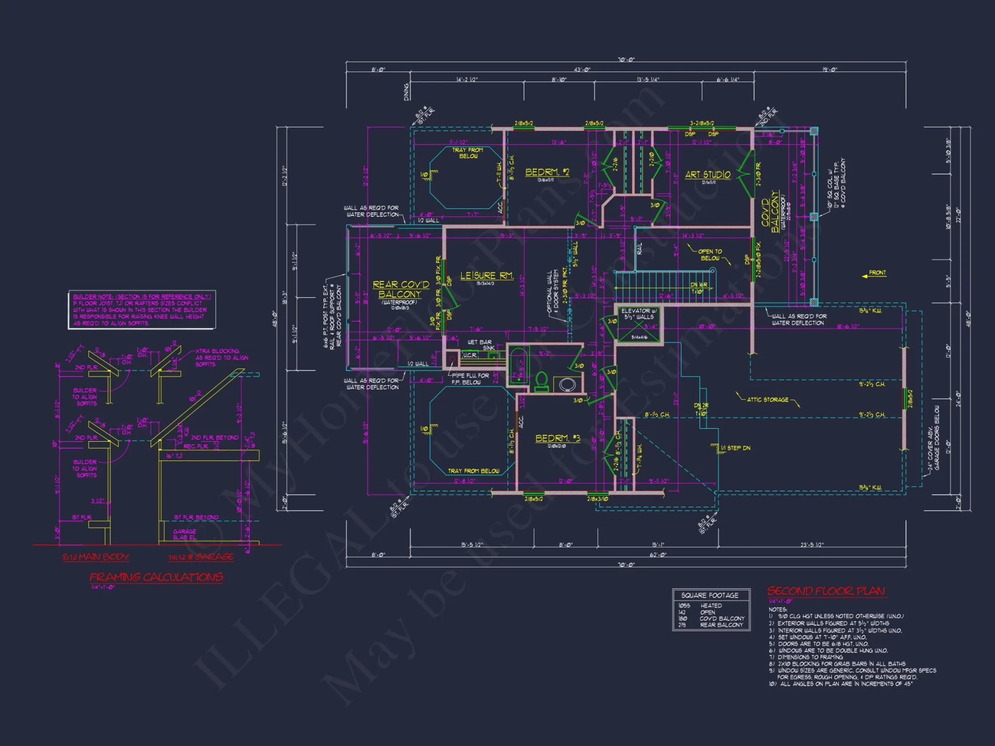 Modern Coastal house Plan with Detailed Architectural Designs