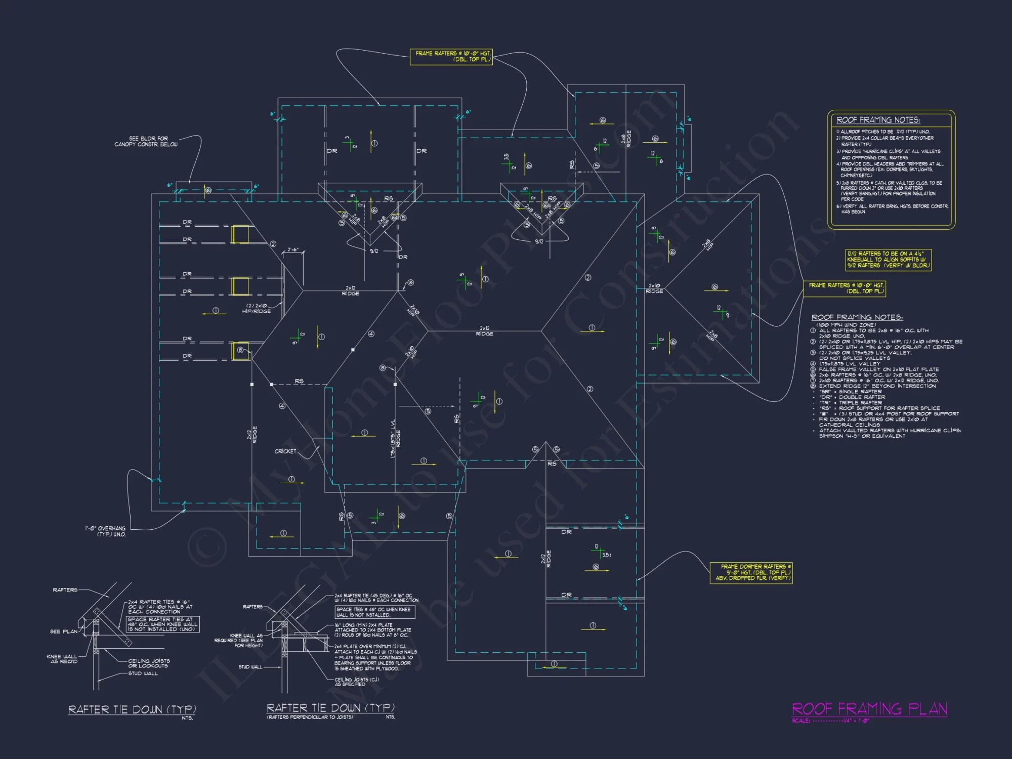 Craftsman house Plan with 2 Floors, 4 Beds & CAD Blueprints