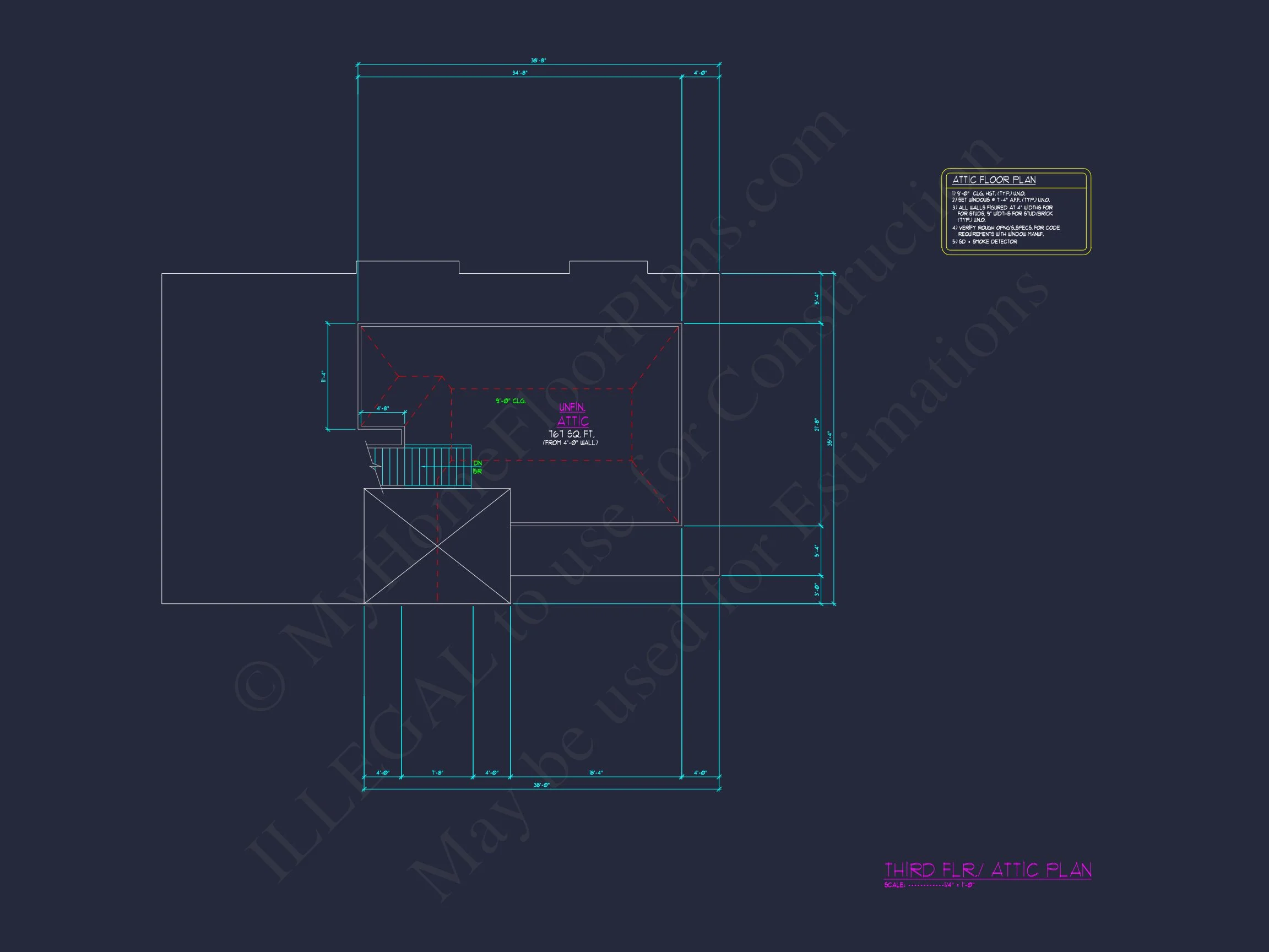 Craftsman house Plan with 2 Floors, 4 Beds & CAD Blueprints