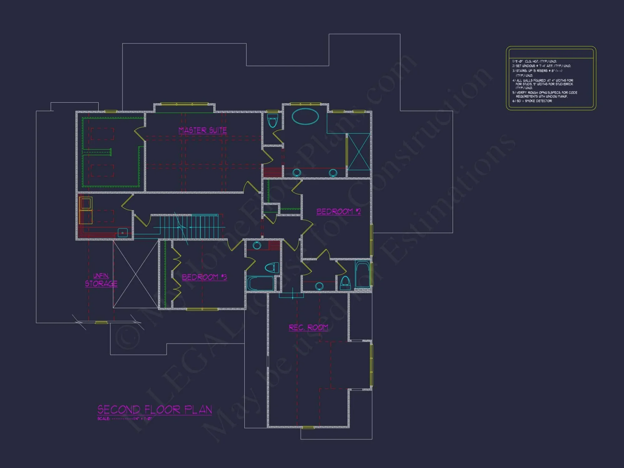 Craftsman house Plan with 2 Floors, 4 Beds & CAD Blueprints
