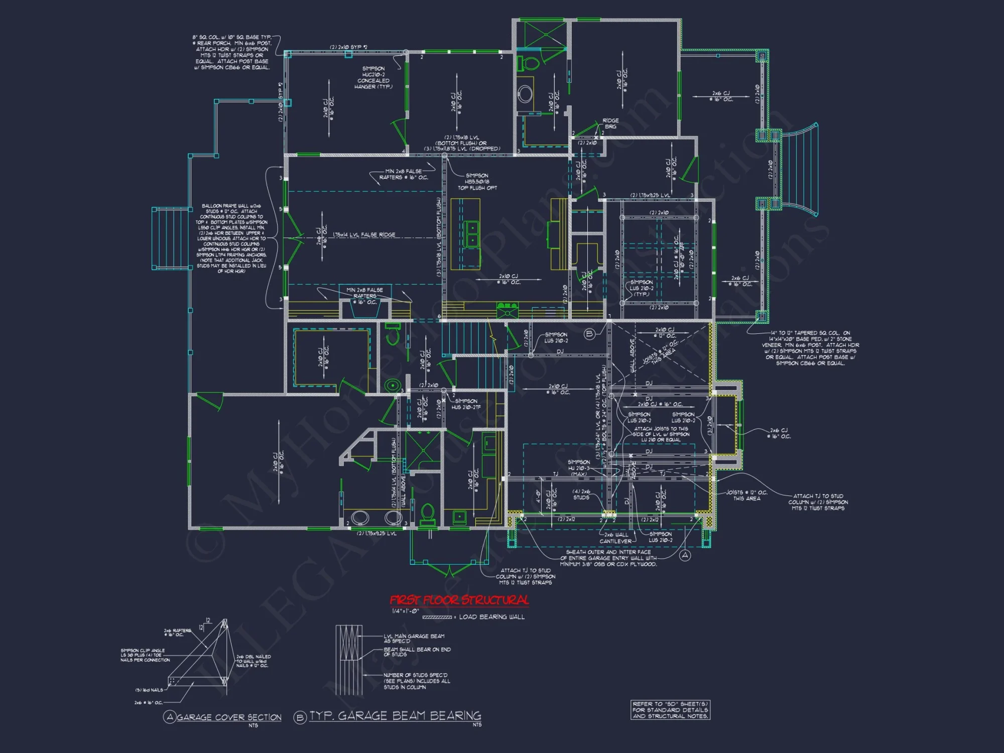 Modern Craftsman house Plan With Full CAD Designs and Blueprints