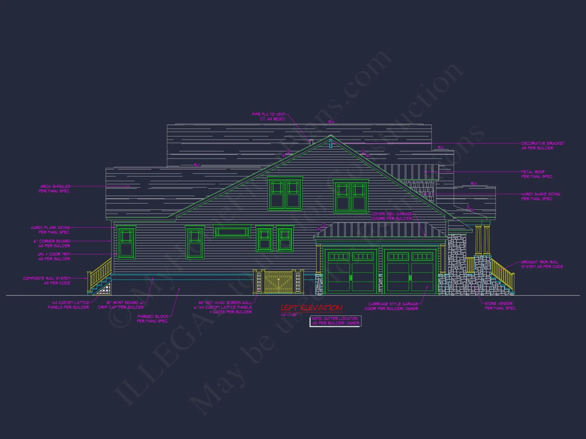 Modern Craftsman house Plan With Full CAD Designs and Blueprints