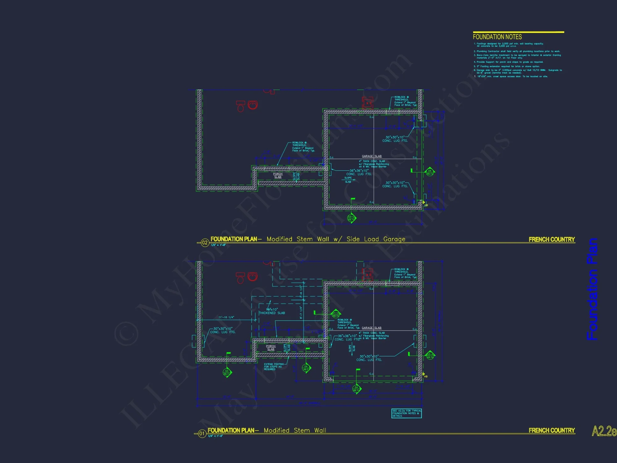 Architectural house Plan with CAD Designs & Floor Blueprints