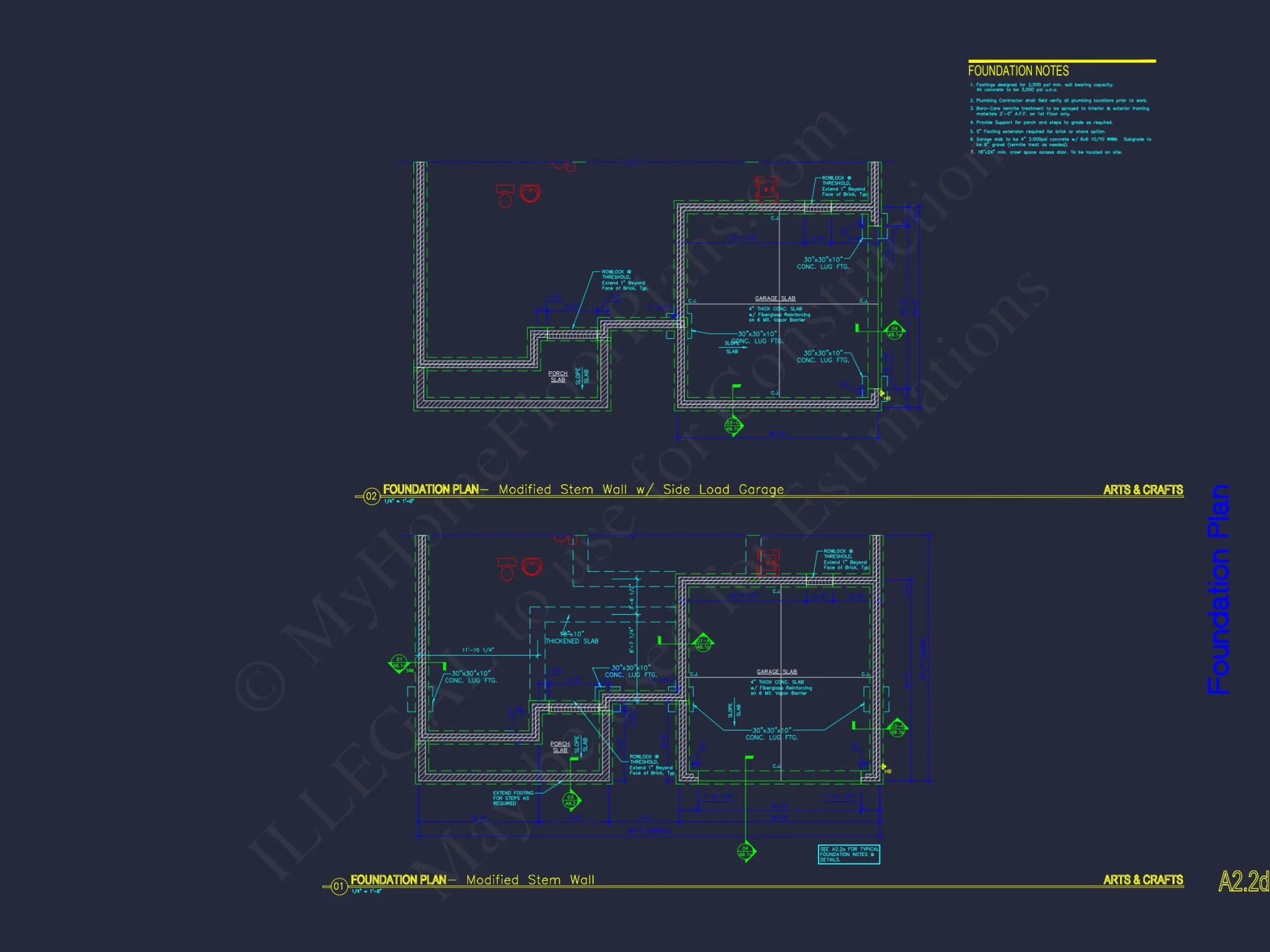 Architectural house Plan with CAD Designs & Floor Blueprints