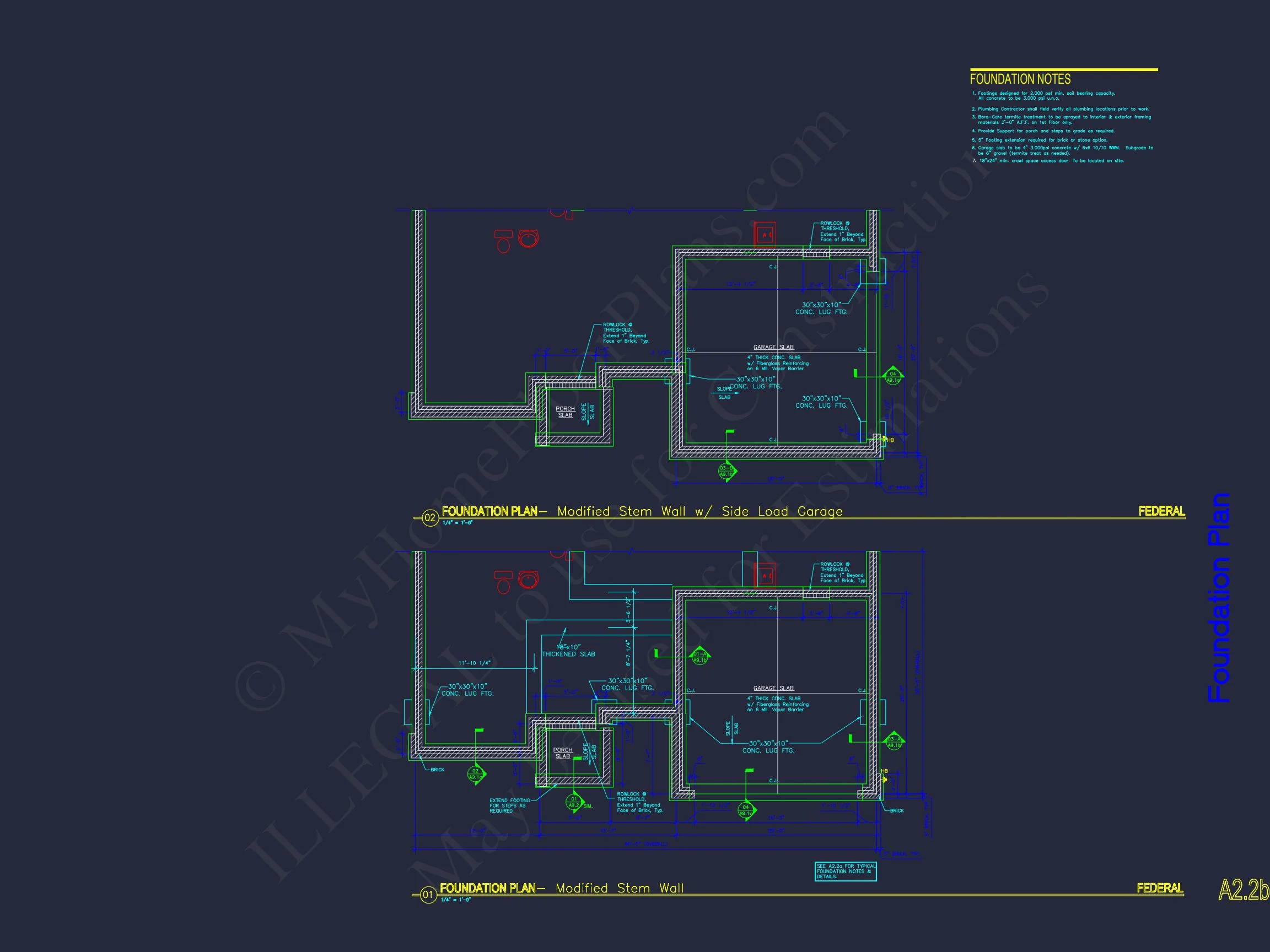 Architectural house Plan with CAD Designs & Floor Blueprints