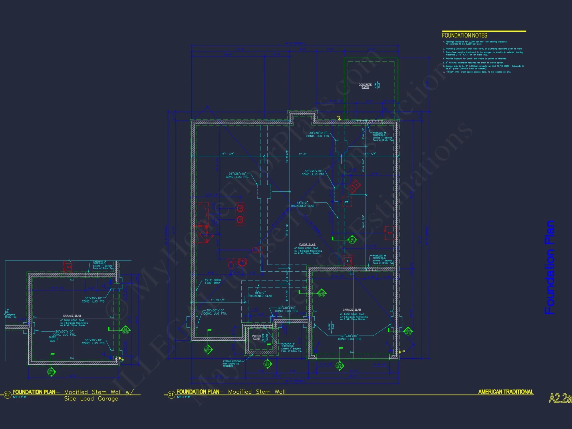 Architectural house Plan with CAD Designs & Floor Blueprints