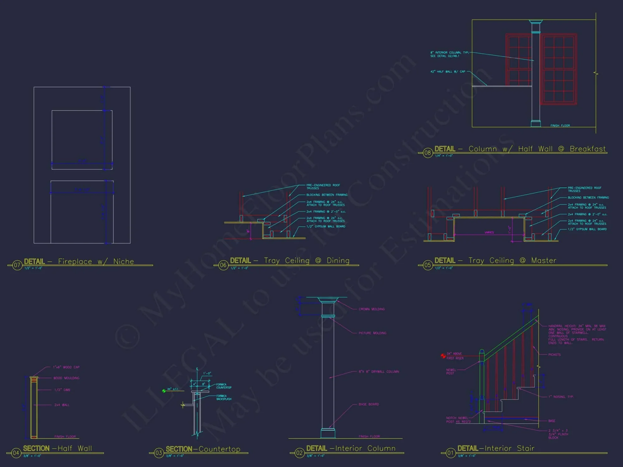 Architectural house Plan with CAD Designs & Floor Blueprints