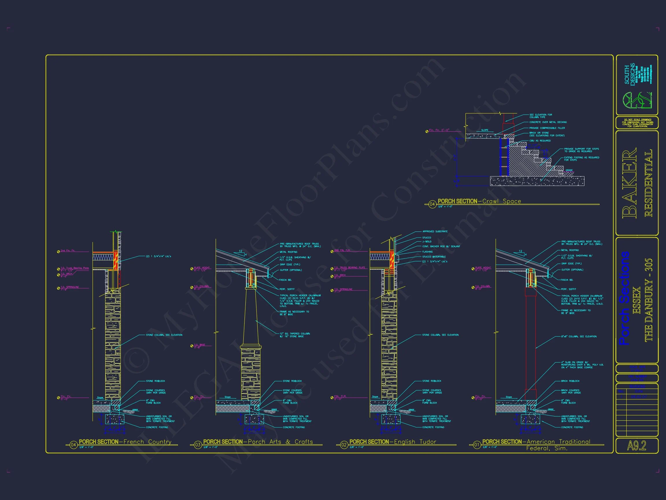 Architectural house Plan with CAD Designs & Floor Blueprints