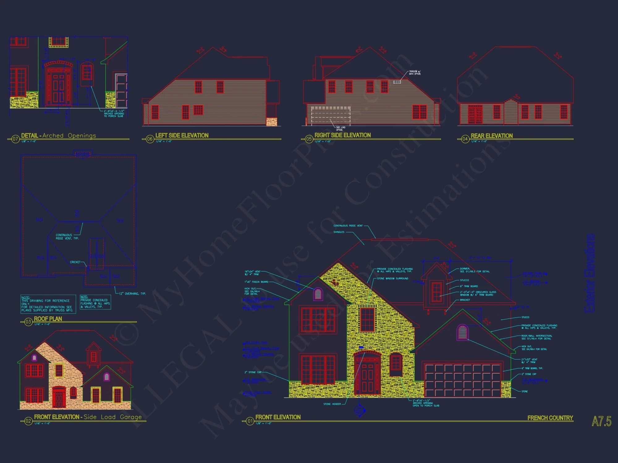 Architectural house Plan with CAD Designs & Floor Blueprints