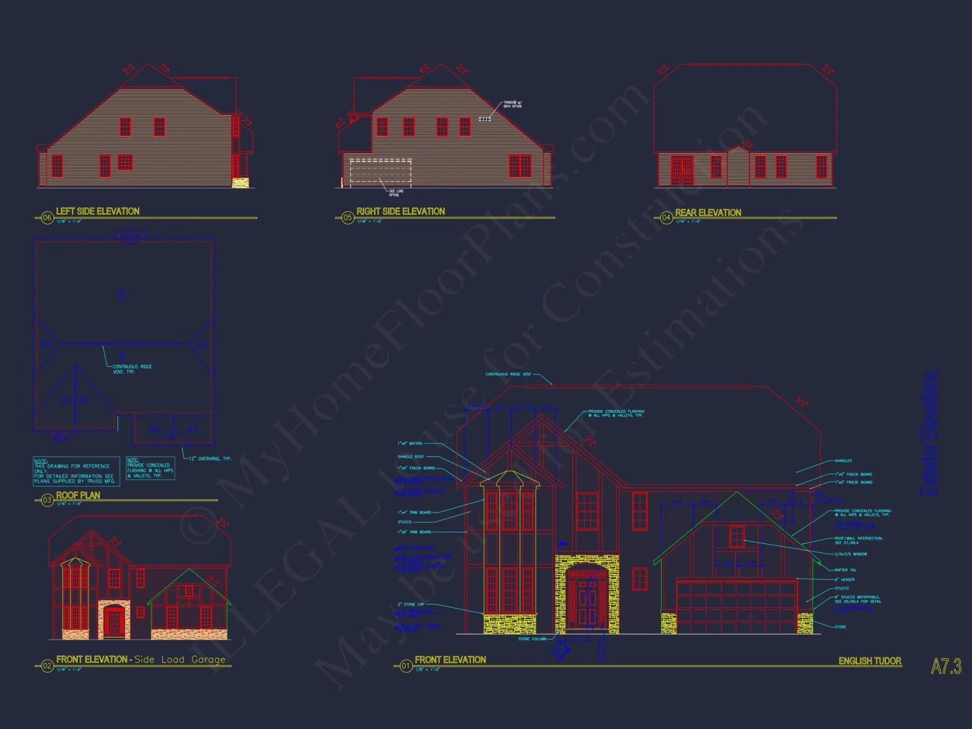 Architectural house Plan with CAD Designs & Floor Blueprints