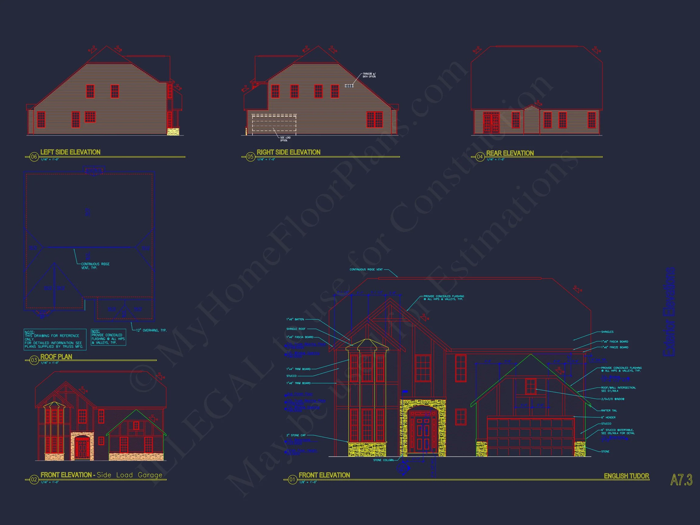 Architectural house Plan with CAD Designs & Floor Blueprints