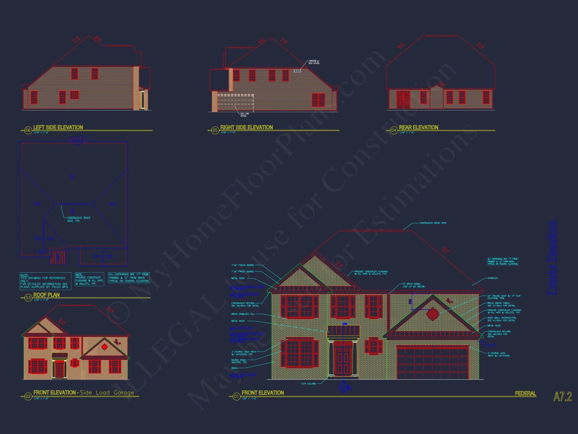 Architectural house Plan with CAD Designs & Floor Blueprints