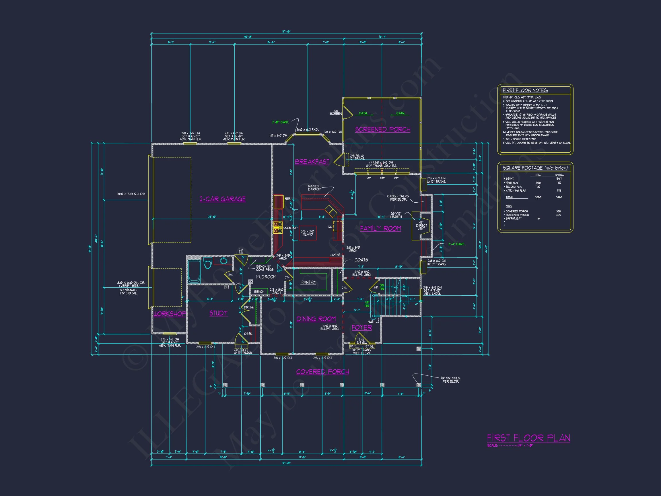 Elegant 2-Story Colonial house Plan with Blueprint CAD Designs