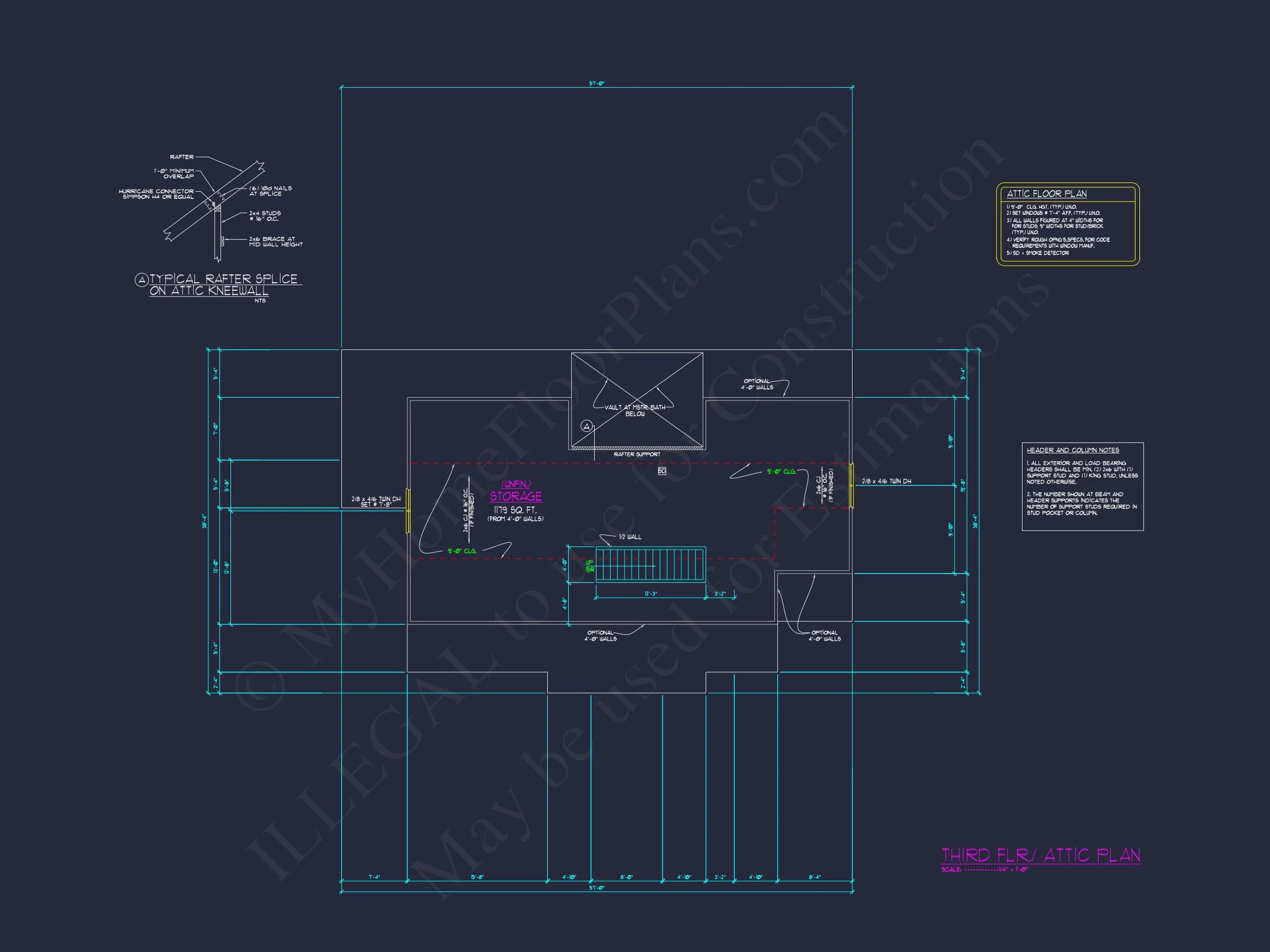 Elegant 2-Story Colonial house Plan with Blueprint CAD Designs