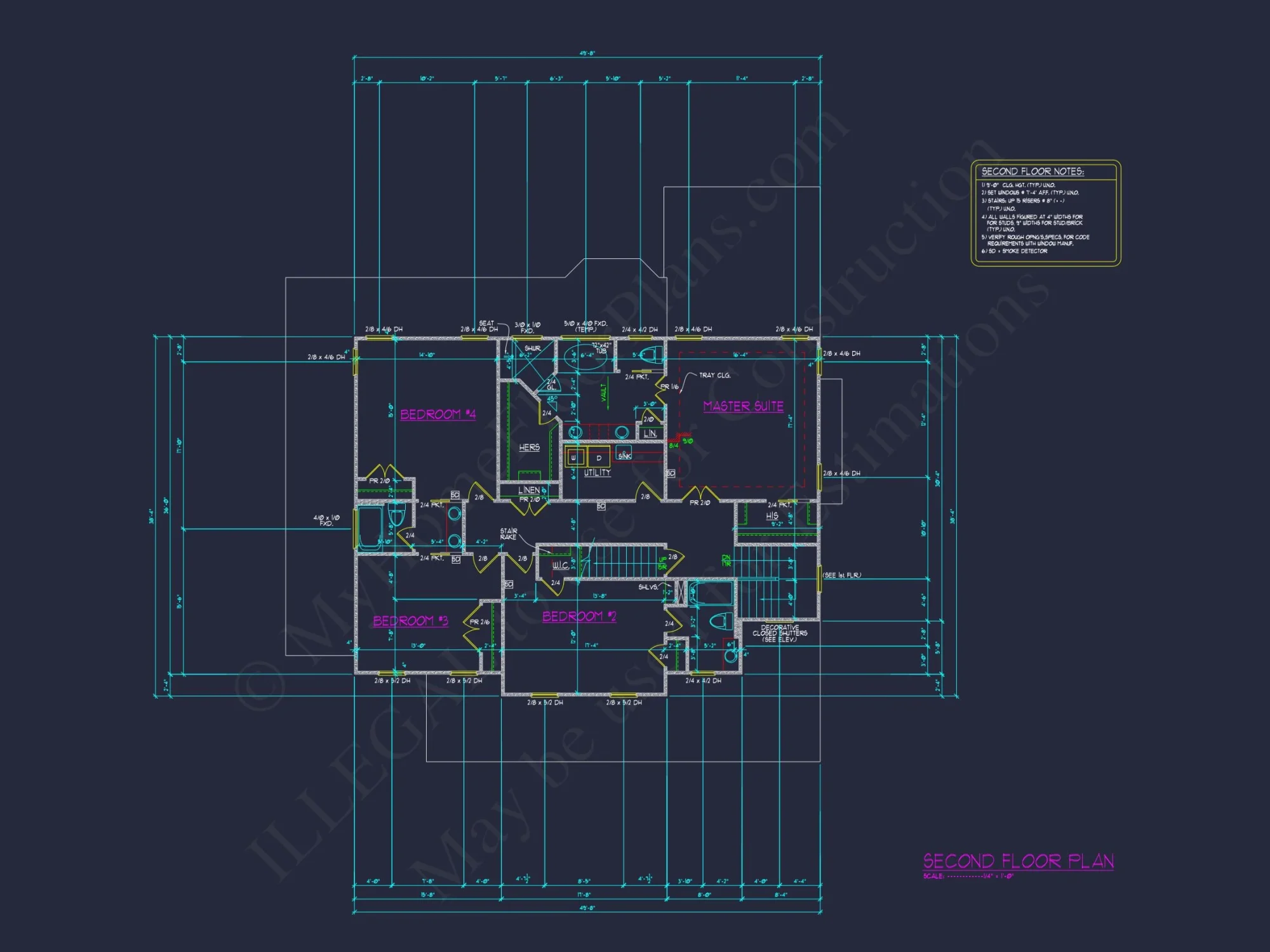 Elegant 2-Story Colonial house Plan with Blueprint CAD Designs