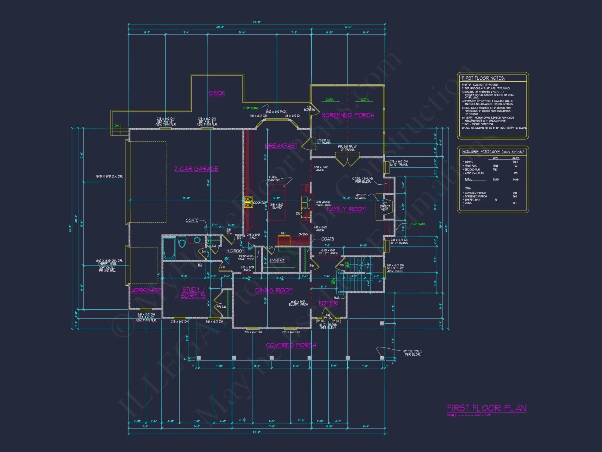 Elegant 2-Story Colonial house Plan with Blueprint CAD Designs