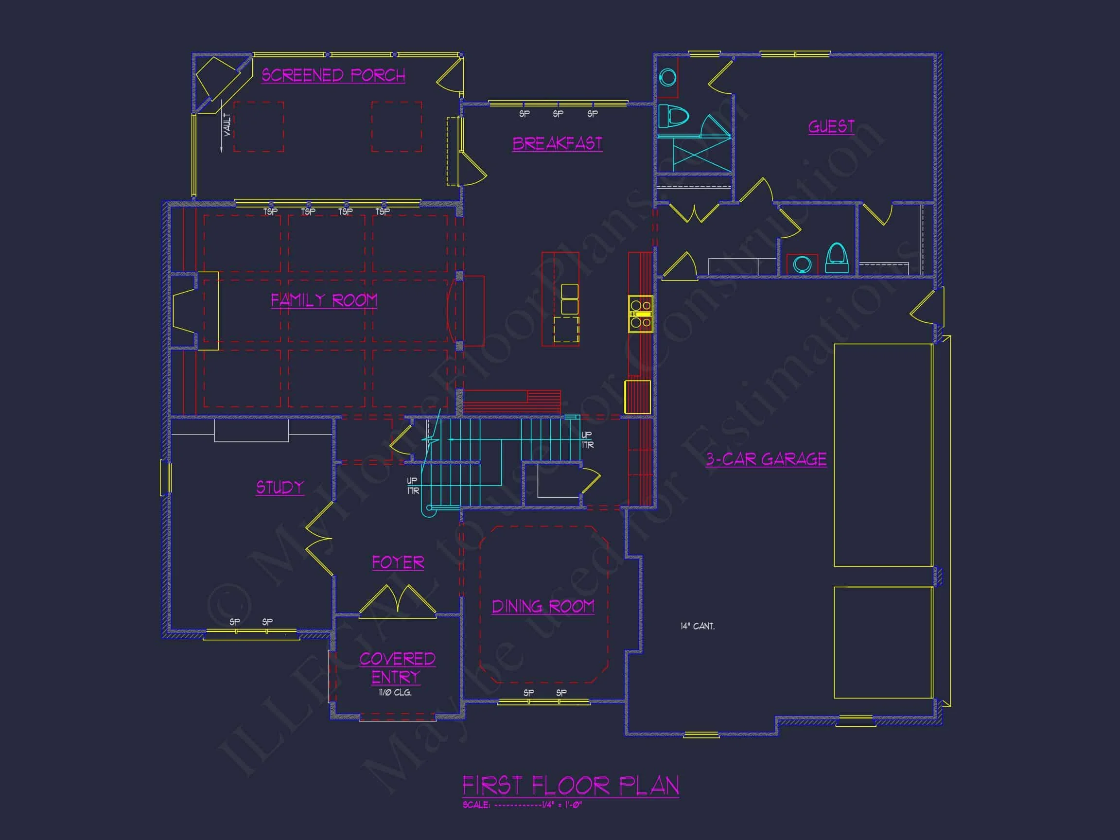 Elegant house Design: CAD Floor Plan and Architecture Blueprint