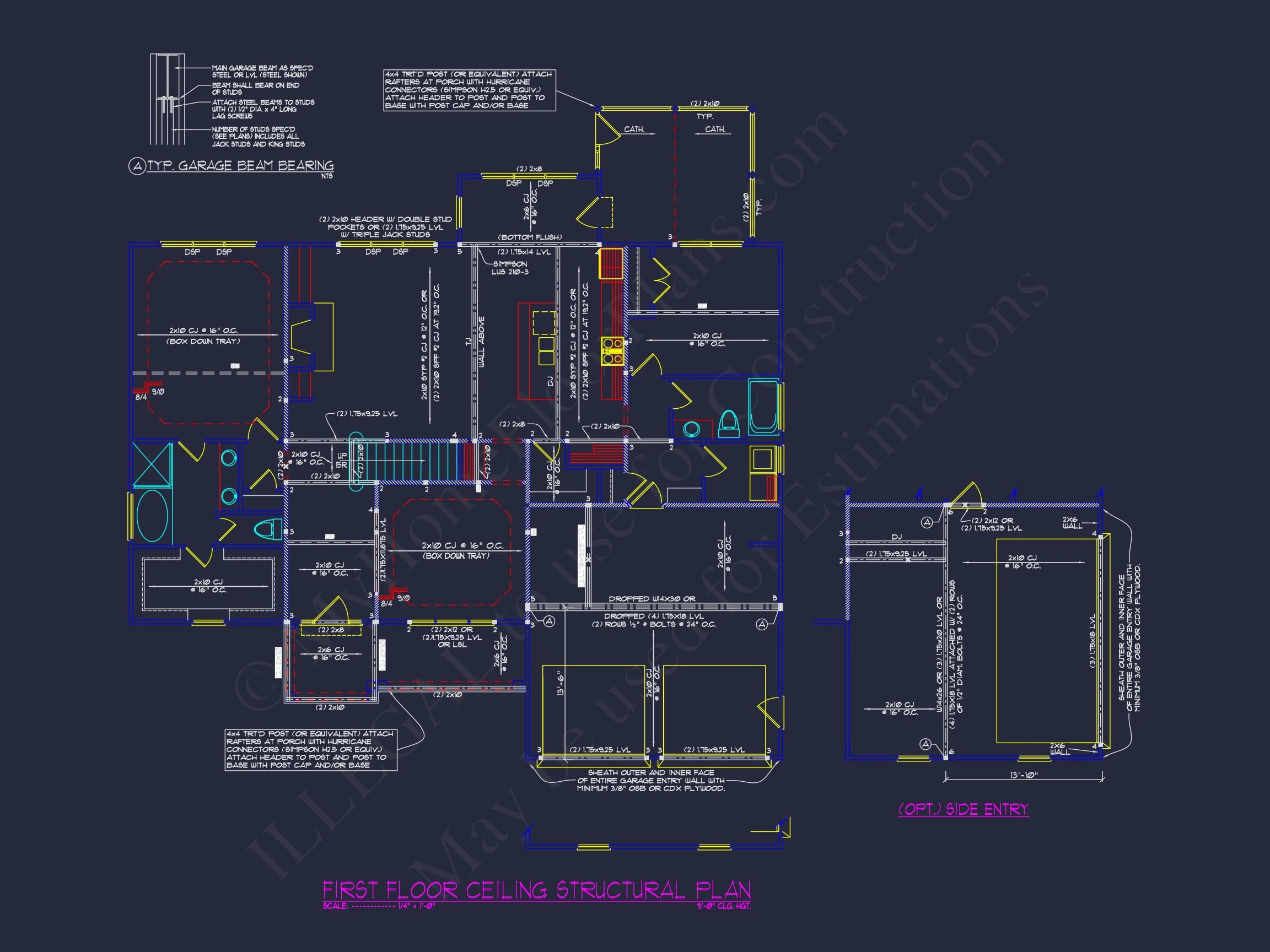Craftsman house Floor Plan: Elegant 2-Story CAD Designs