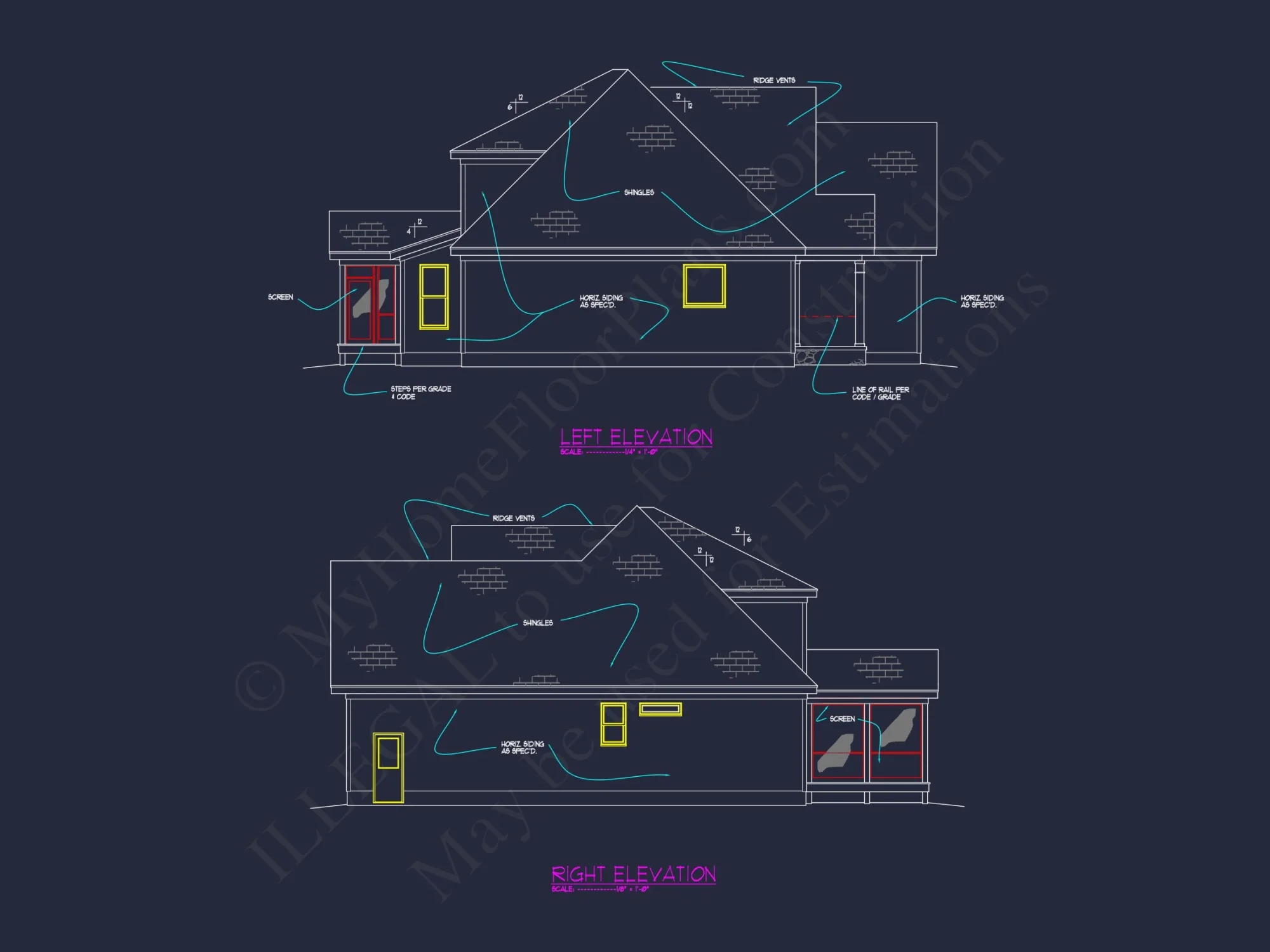 Craftsman house Floor Plan: Elegant 2-Story CAD Designs