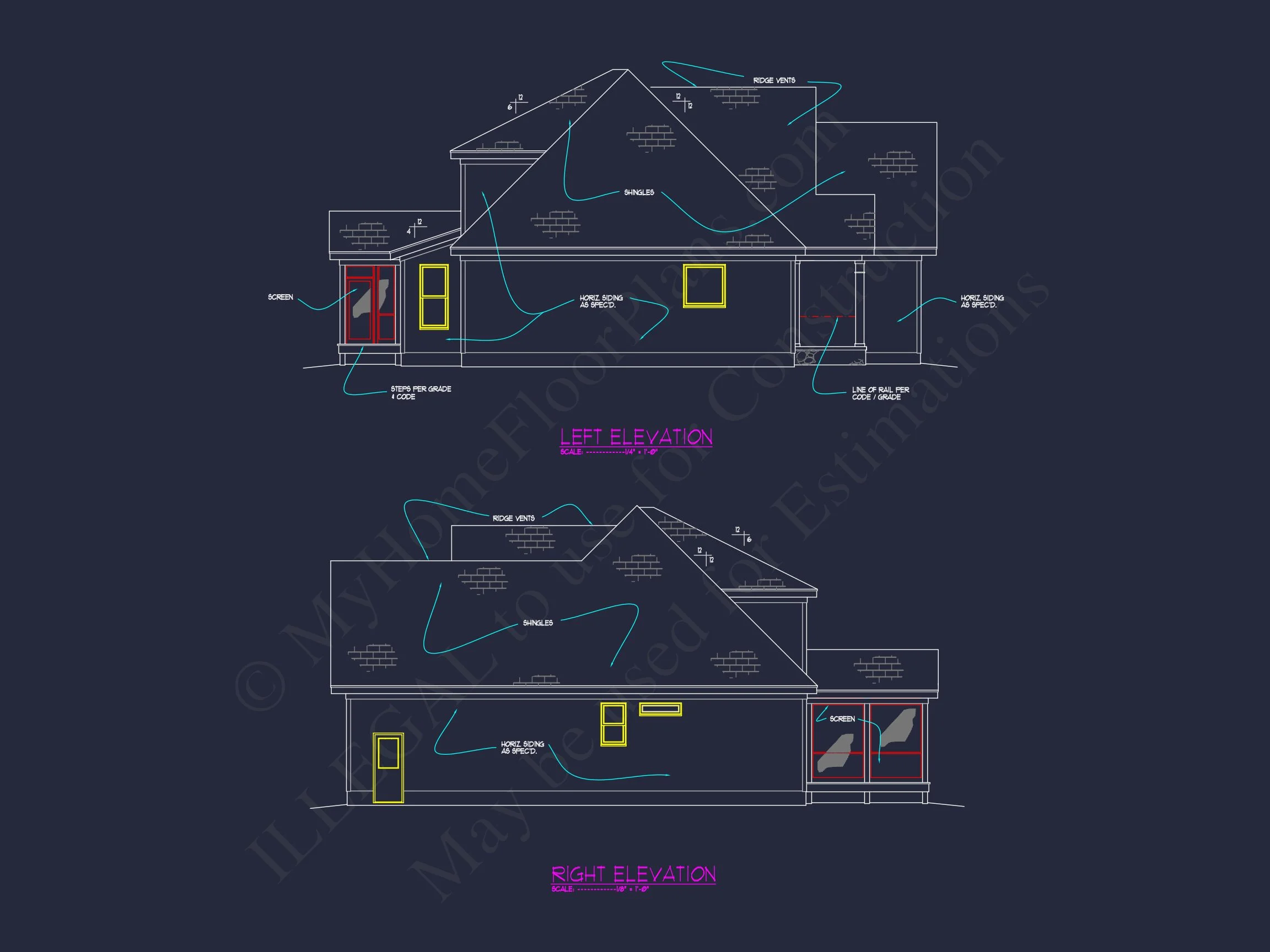 Craftsman house Floor Plan: Elegant 2-Story CAD Designs