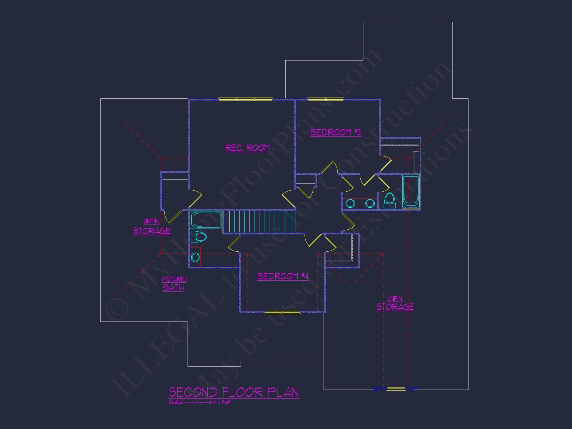 Craftsman house Floor Plan: Elegant 2-Story CAD Designs