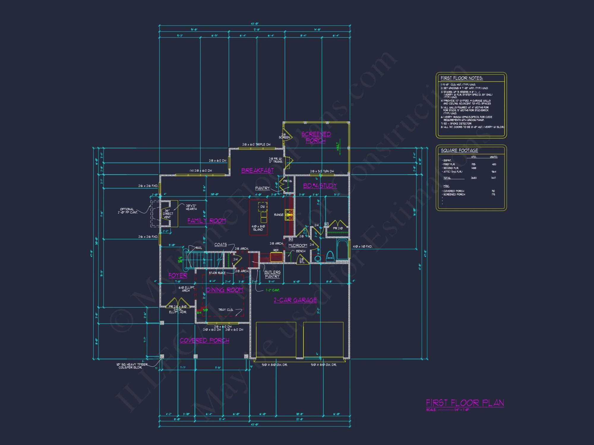 Elegant 3-Story Craftsman house Plan with Detailed CAD Designs
