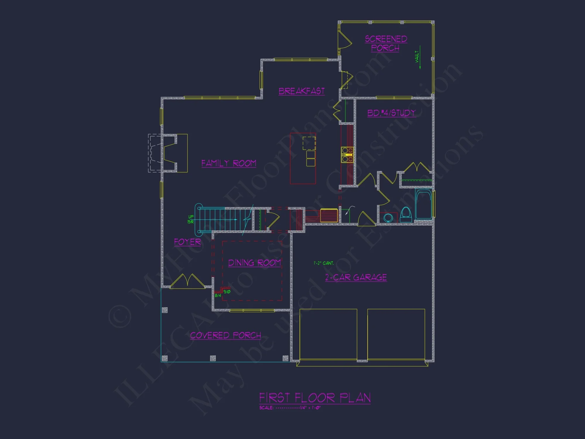 Elegant 3-Story Craftsman house Plan with Detailed CAD Designs