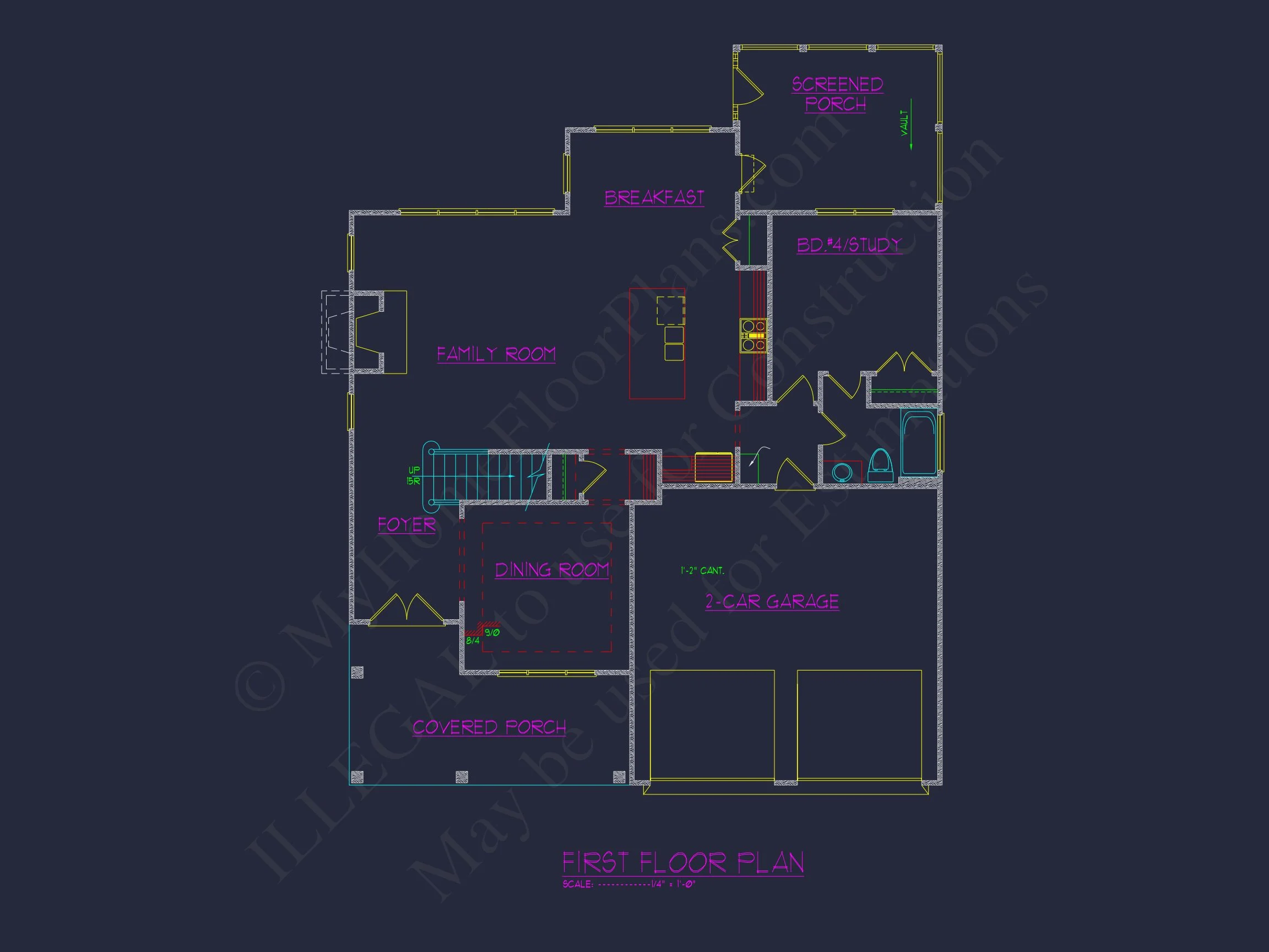 Elegant 3-Story Craftsman house Plan with Detailed CAD Designs