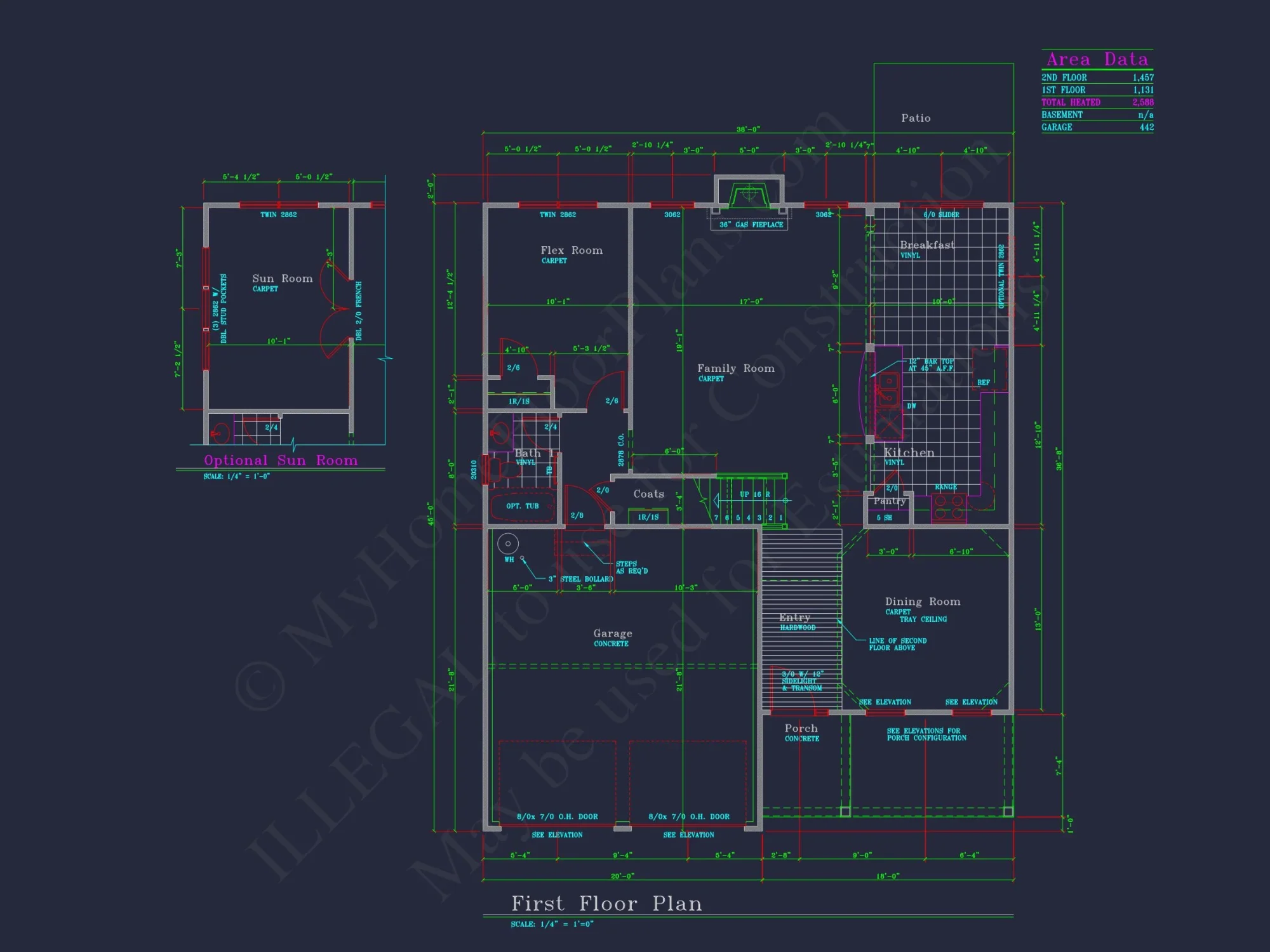 Elegant CAD house Plan with 2 Floors, Garage & 4 Bedrooms
