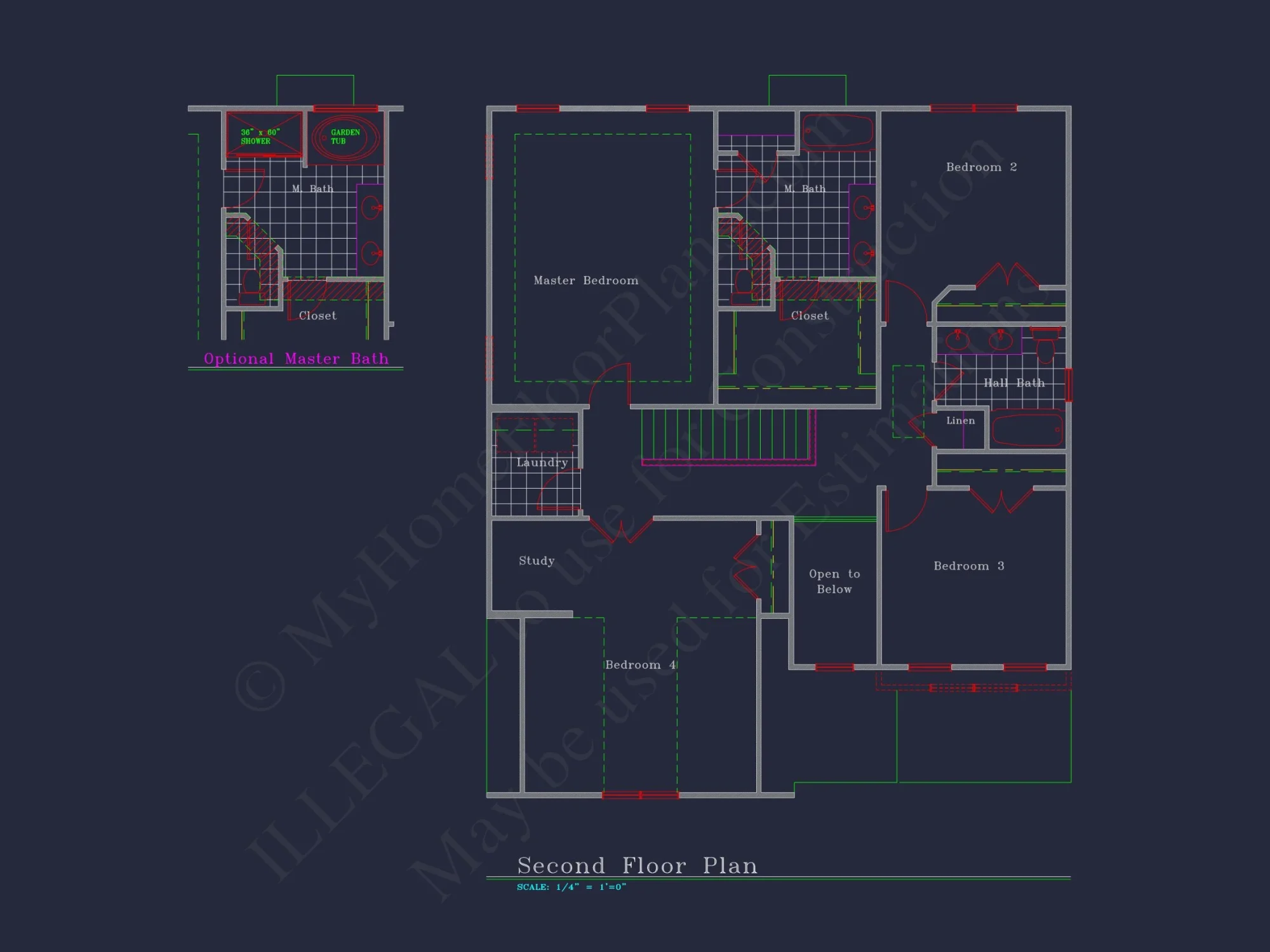 Elegant CAD house Plan with 2 Floors, Garage & 4 Bedrooms