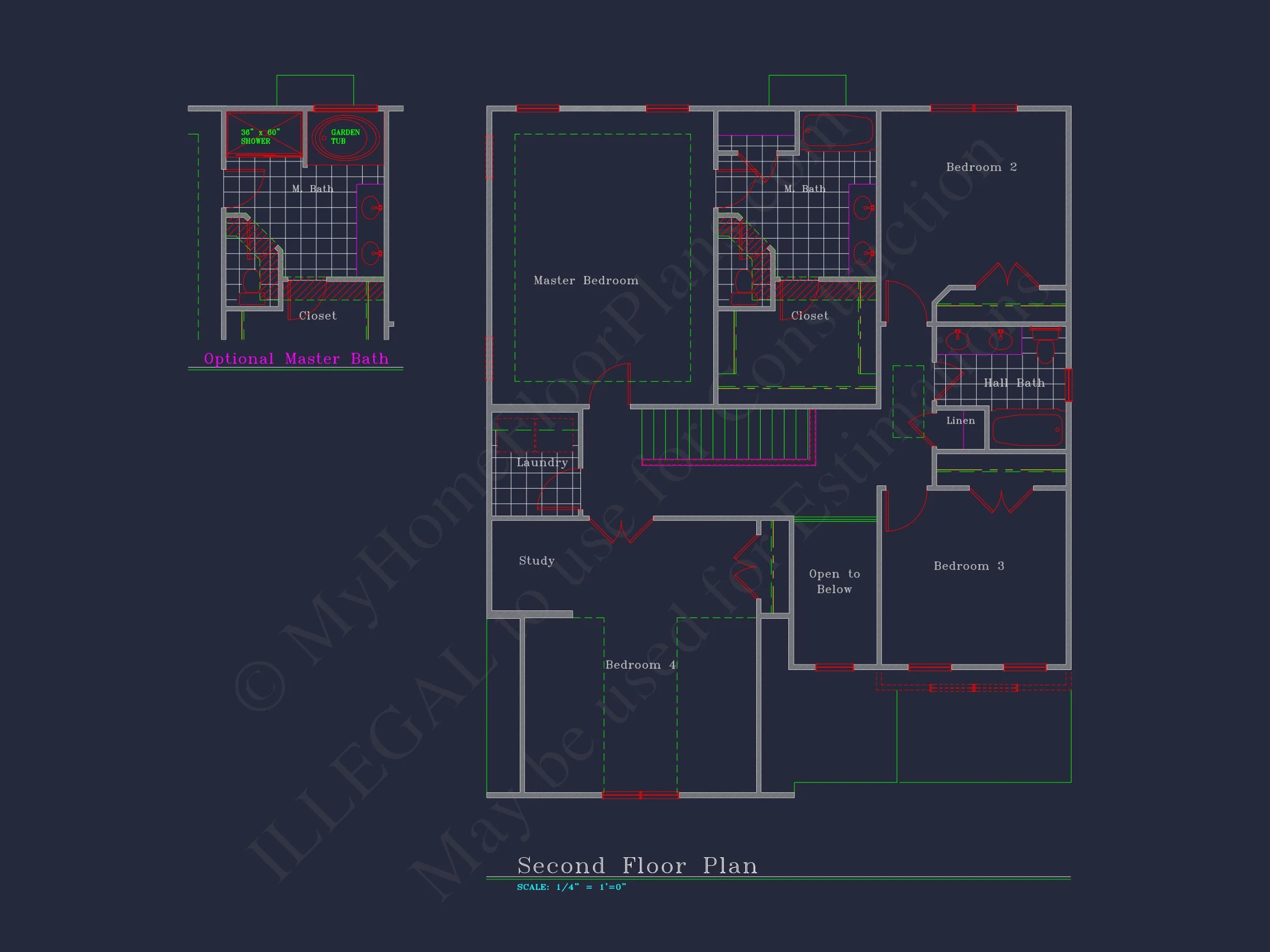 11-1645 HOUSE PLAN - Elegant CAD House Plan with 2 Floors, Garage & 4 Bedrooms 11 Elegant CAD house Plan with 2 Floors, Garage & 4 Bedrooms
