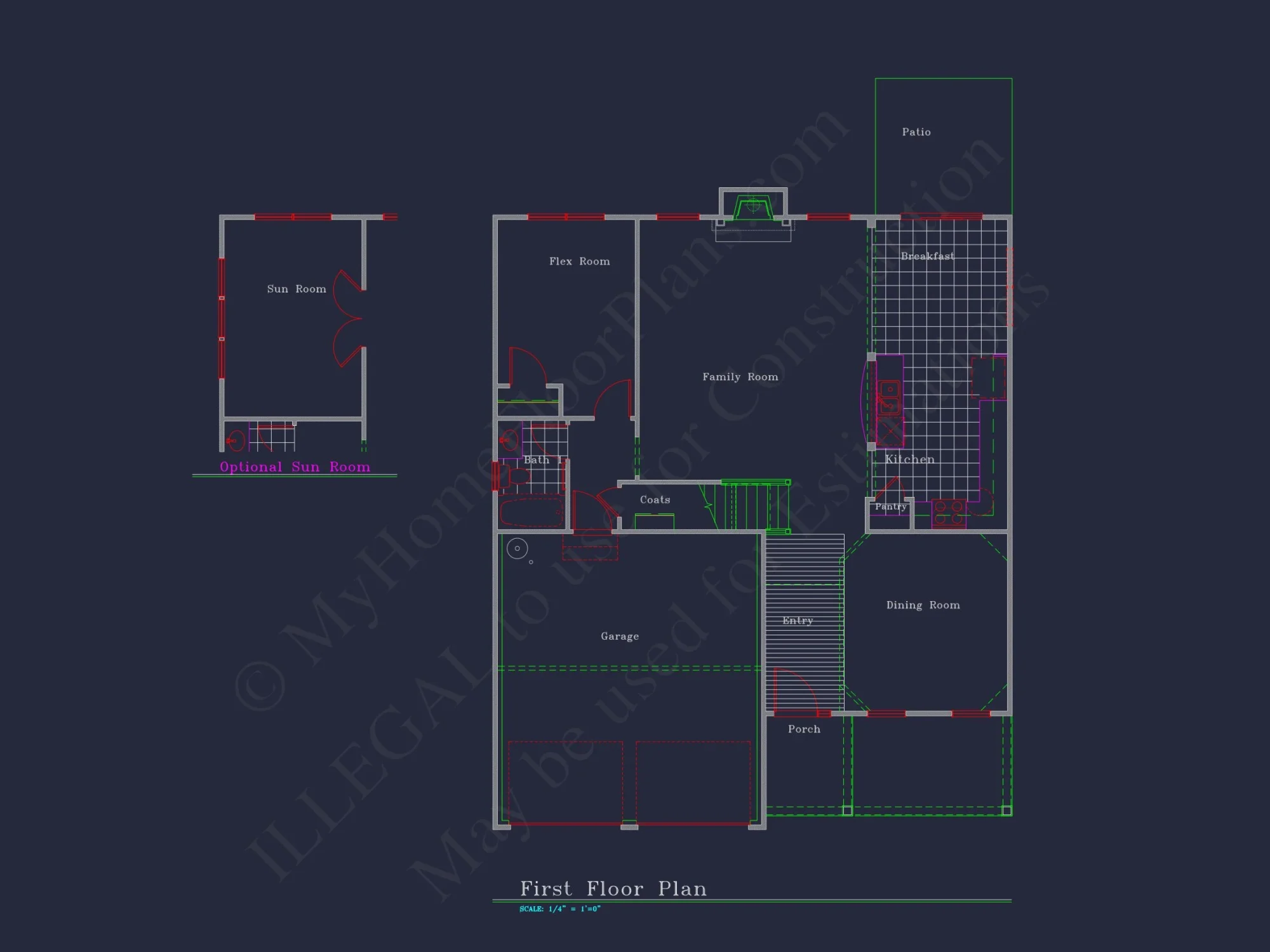 Elegant CAD house Plan with 2 Floors, Garage & 4 Bedrooms
