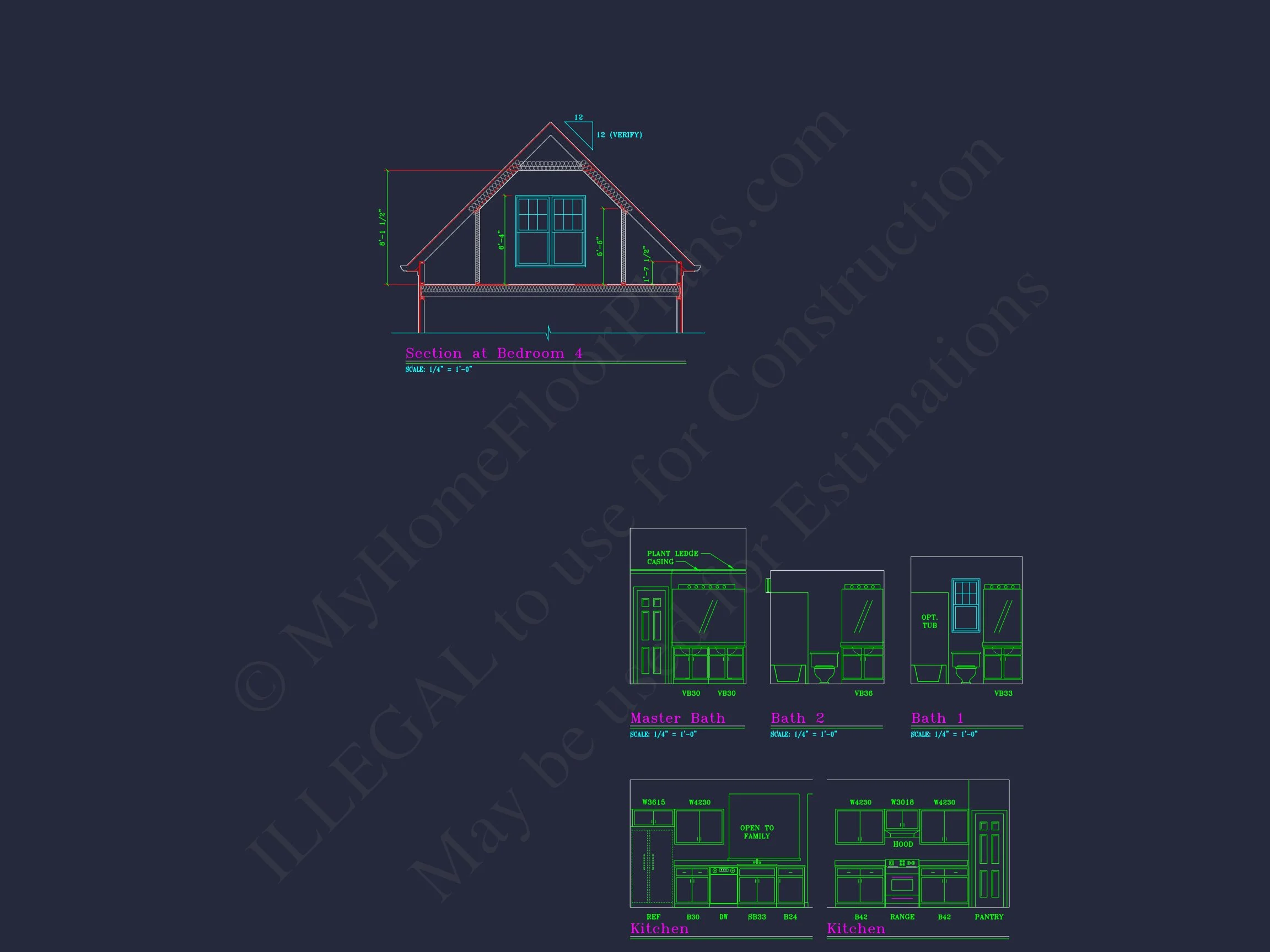 11-1645 HOUSE PLAN - Elegant CAD House Plan with 2 Floors, Garage & 4 Bedrooms 8 Elegant CAD house Plan with 2 Floors, Garage & 4 Bedrooms