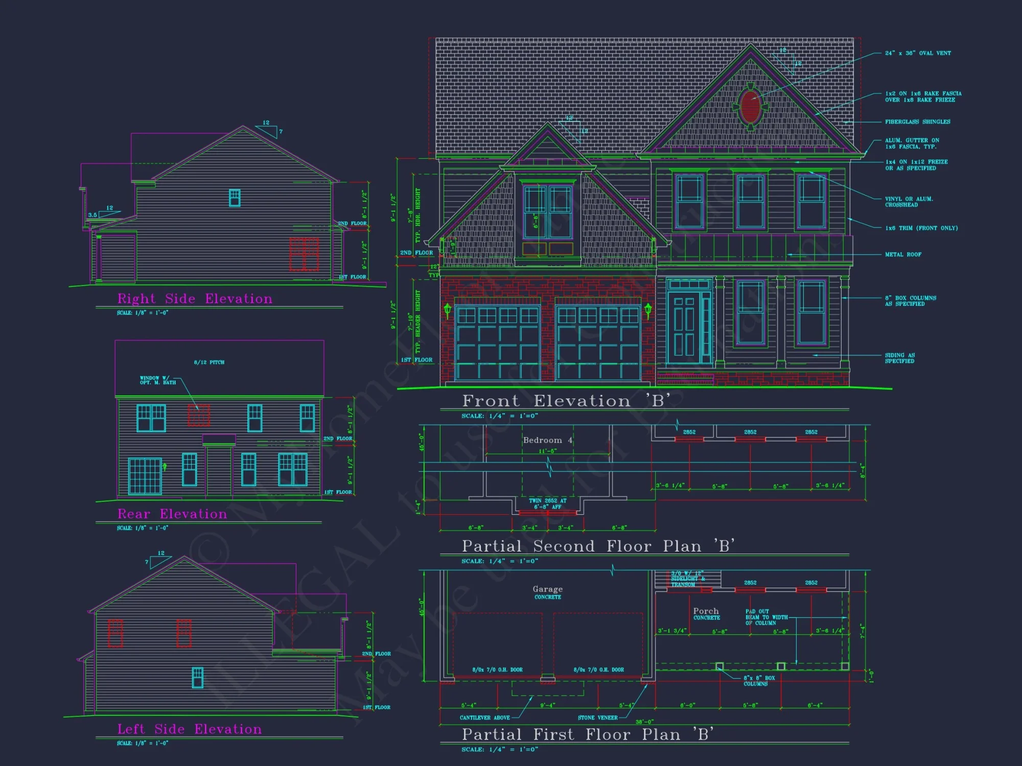 Elegant CAD house Plan with 2 Floors, Garage & 4 Bedrooms