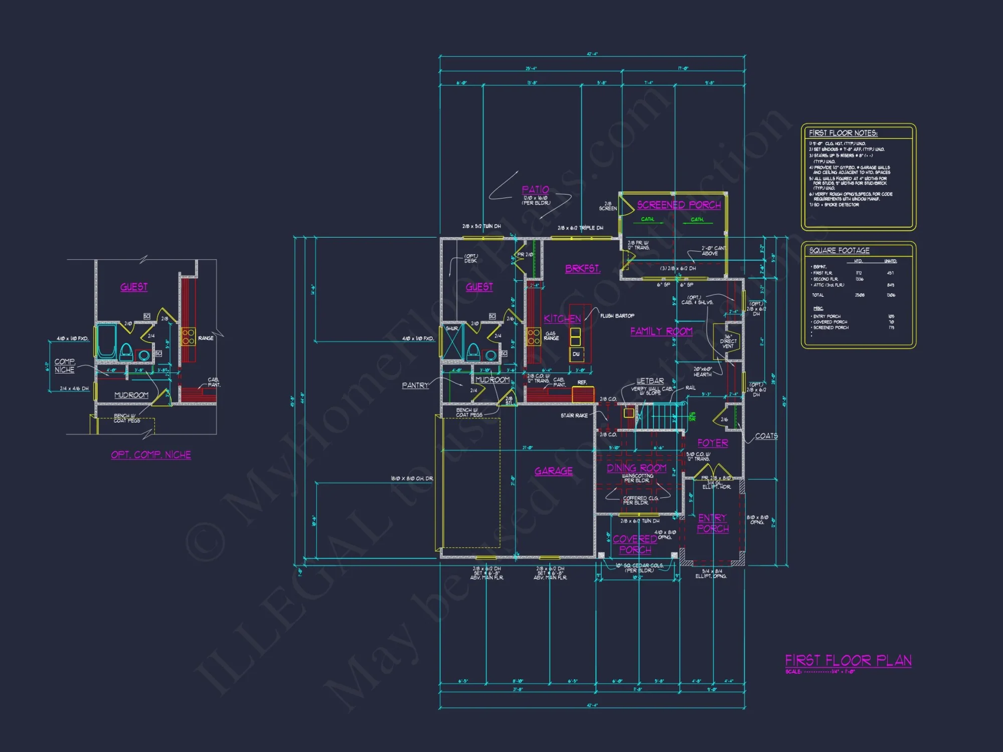 2.5 Story Craftsman house Plan with Spacious CAD Designs