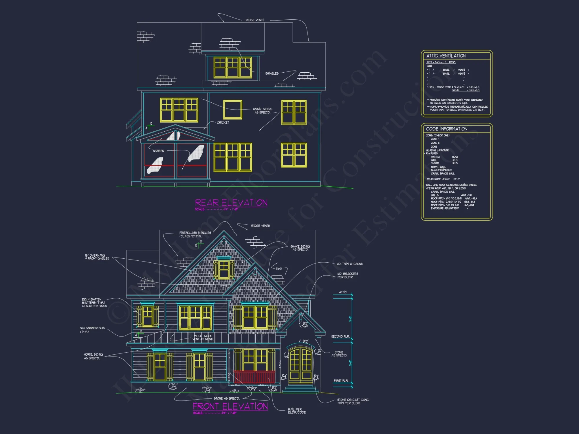 2.5 Story Craftsman house Plan with Spacious CAD Designs