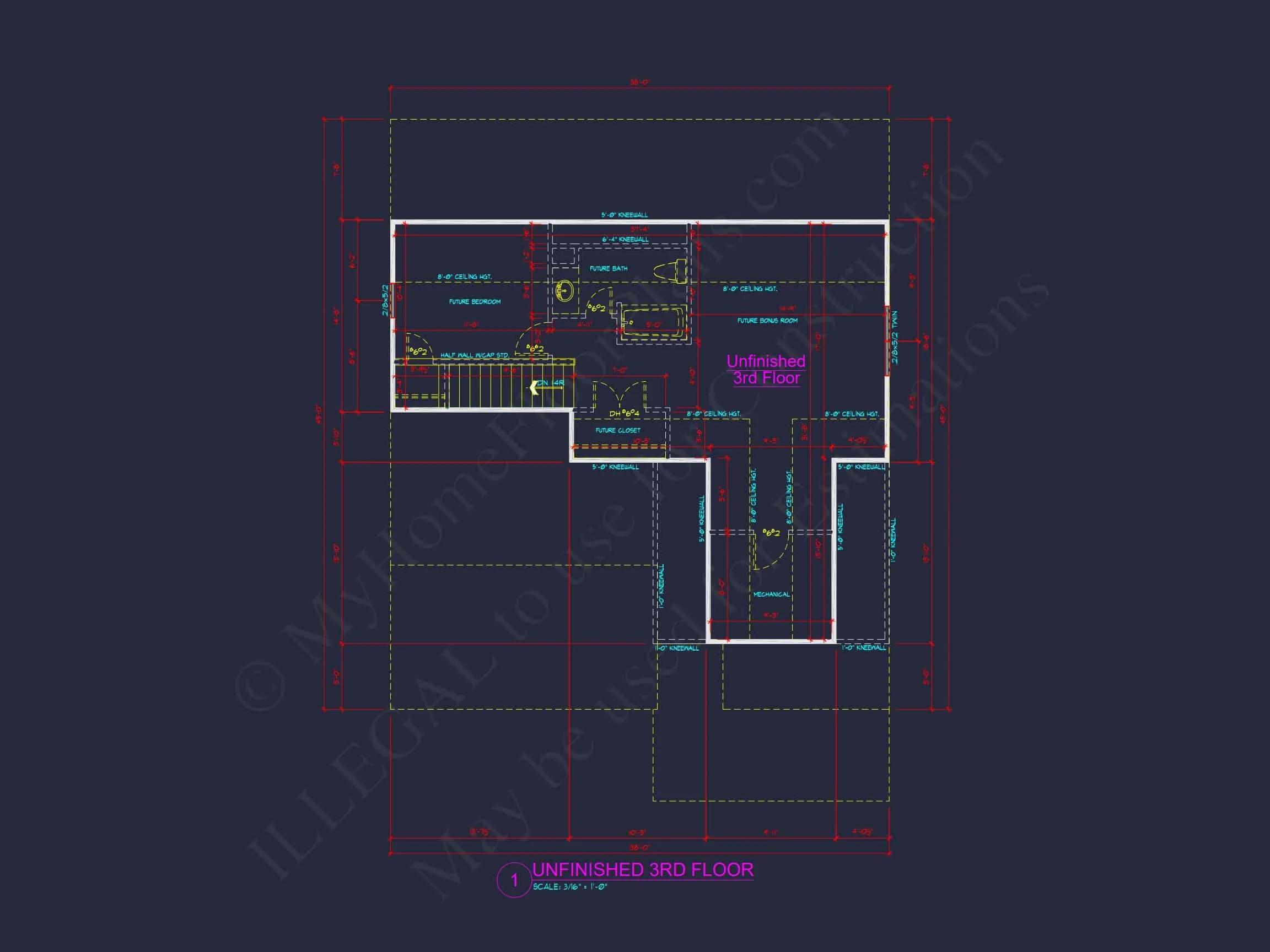 Craft your dream house plan with this CAD-designed architectural blueprint!