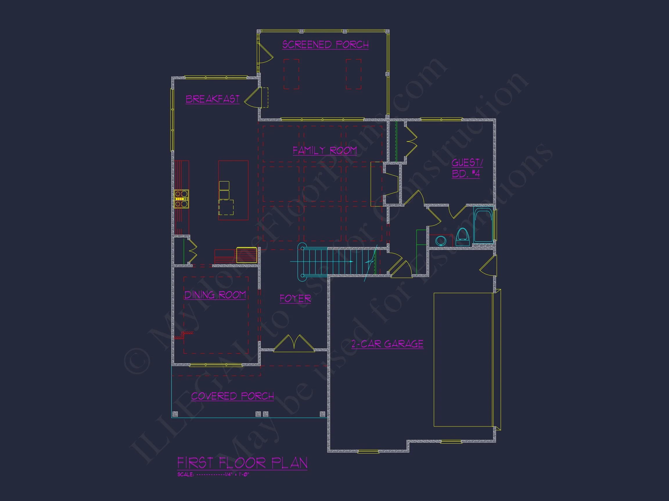 Craftsman house Plan with Detailed Floor Plan and CAD Designs