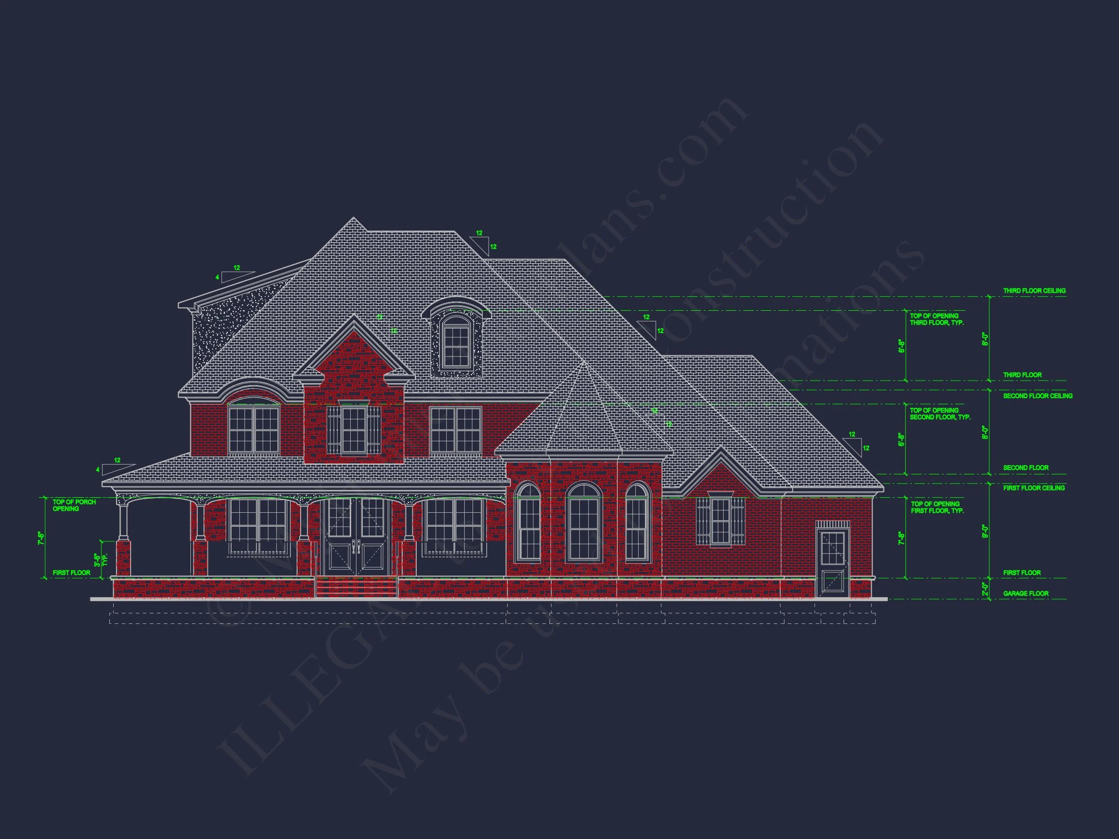 Elegant Traditional house Plan with Spacious Layout and CAD Designs